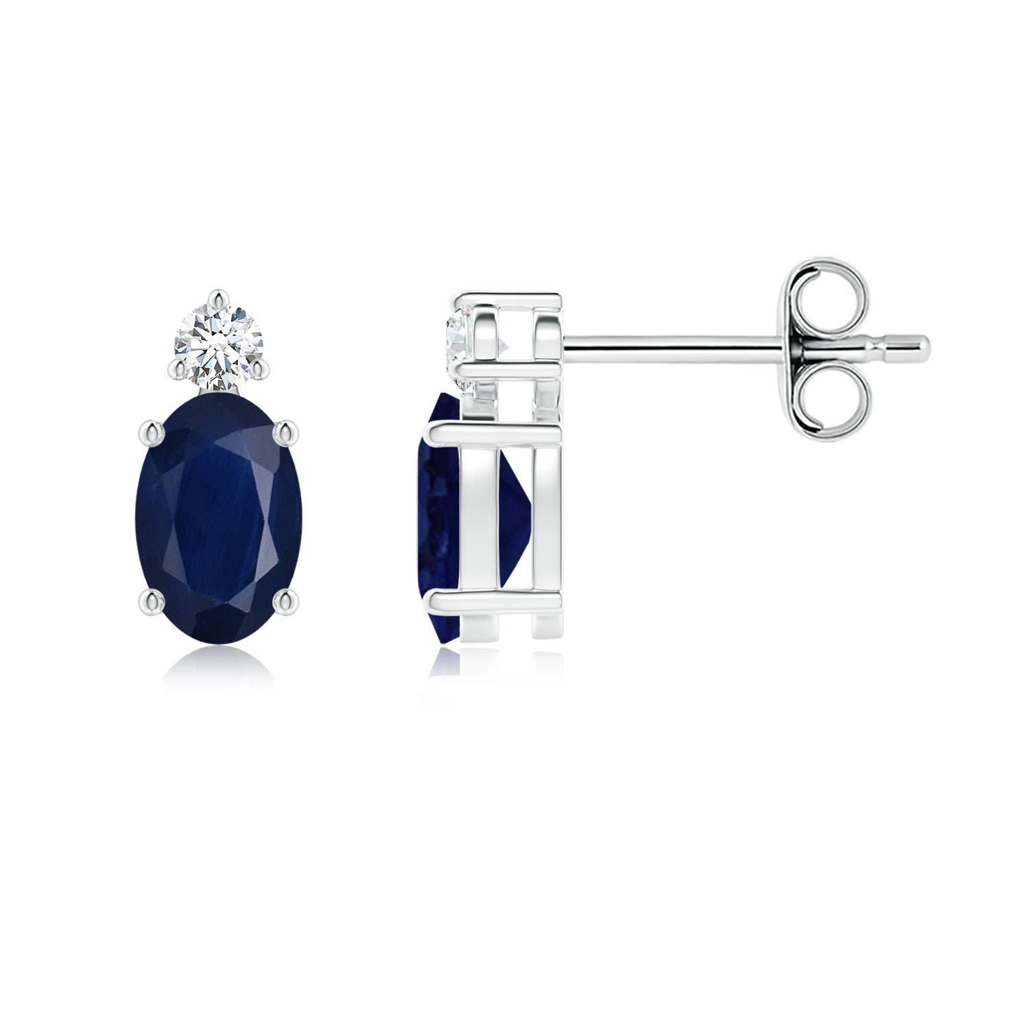 A - Blue Sapphire / 1.28 CT / 14 KT White Gold