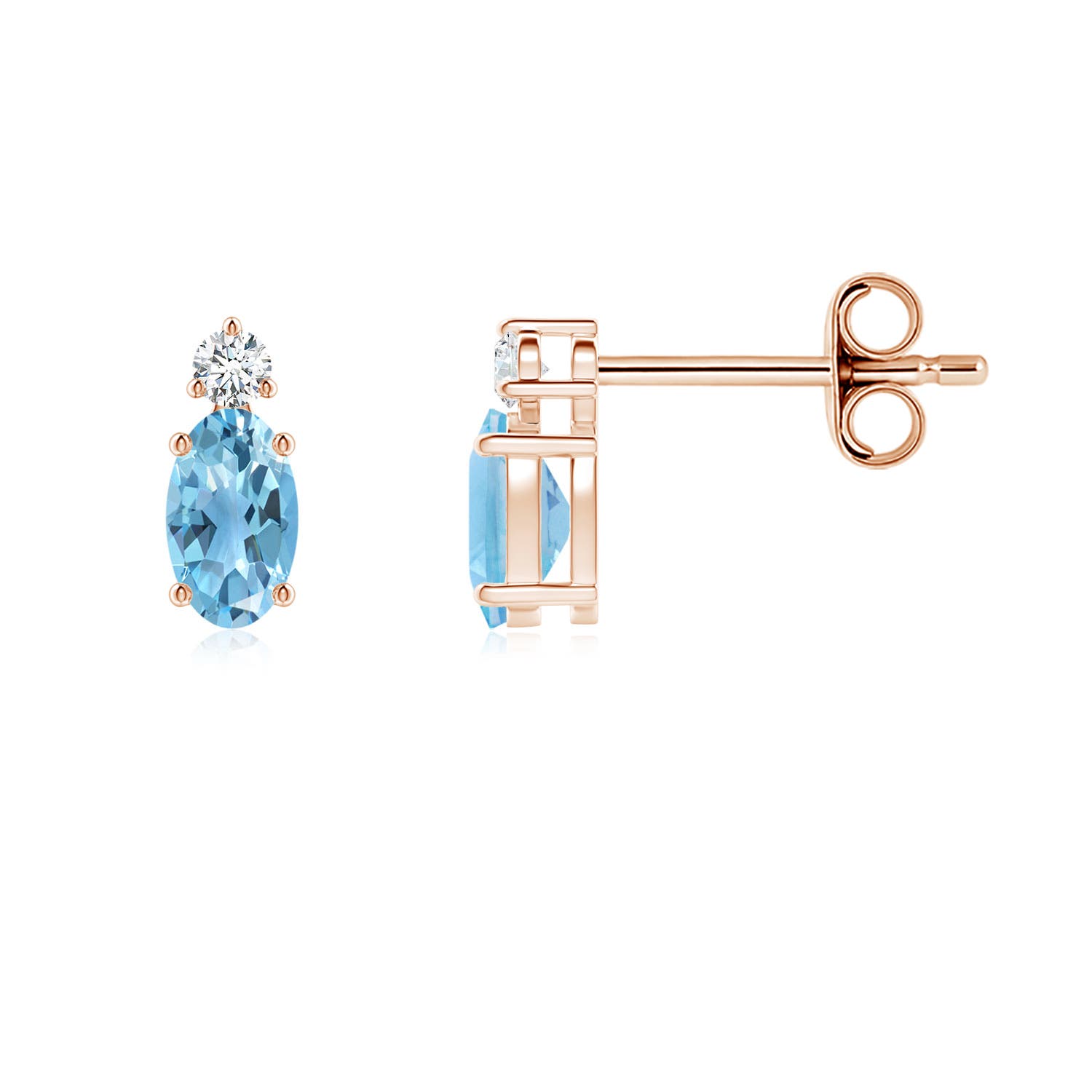 A - Swiss Blue Topaz / 0.59 CT / 14 KT Rose Gold