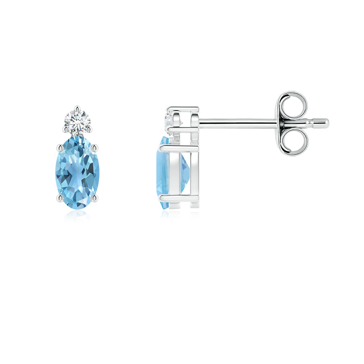 A - Swiss Blue Topaz / 0.59 CT / 14 KT White Gold