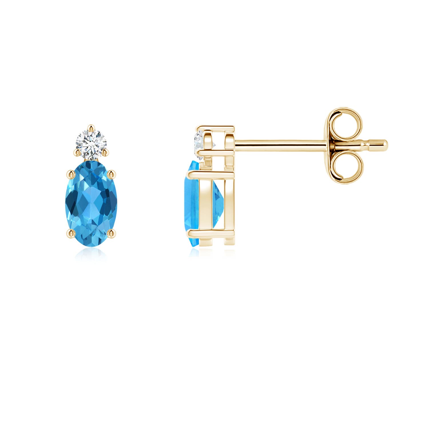 AAA - Swiss Blue Topaz / 0.59 CT / 14 KT Yellow Gold