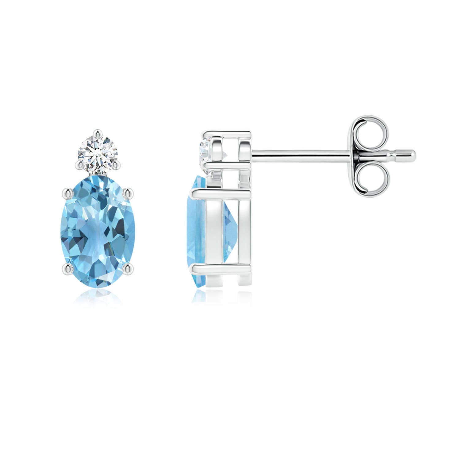 A - Swiss Blue Topaz / 1.16 CT / 14 KT White Gold