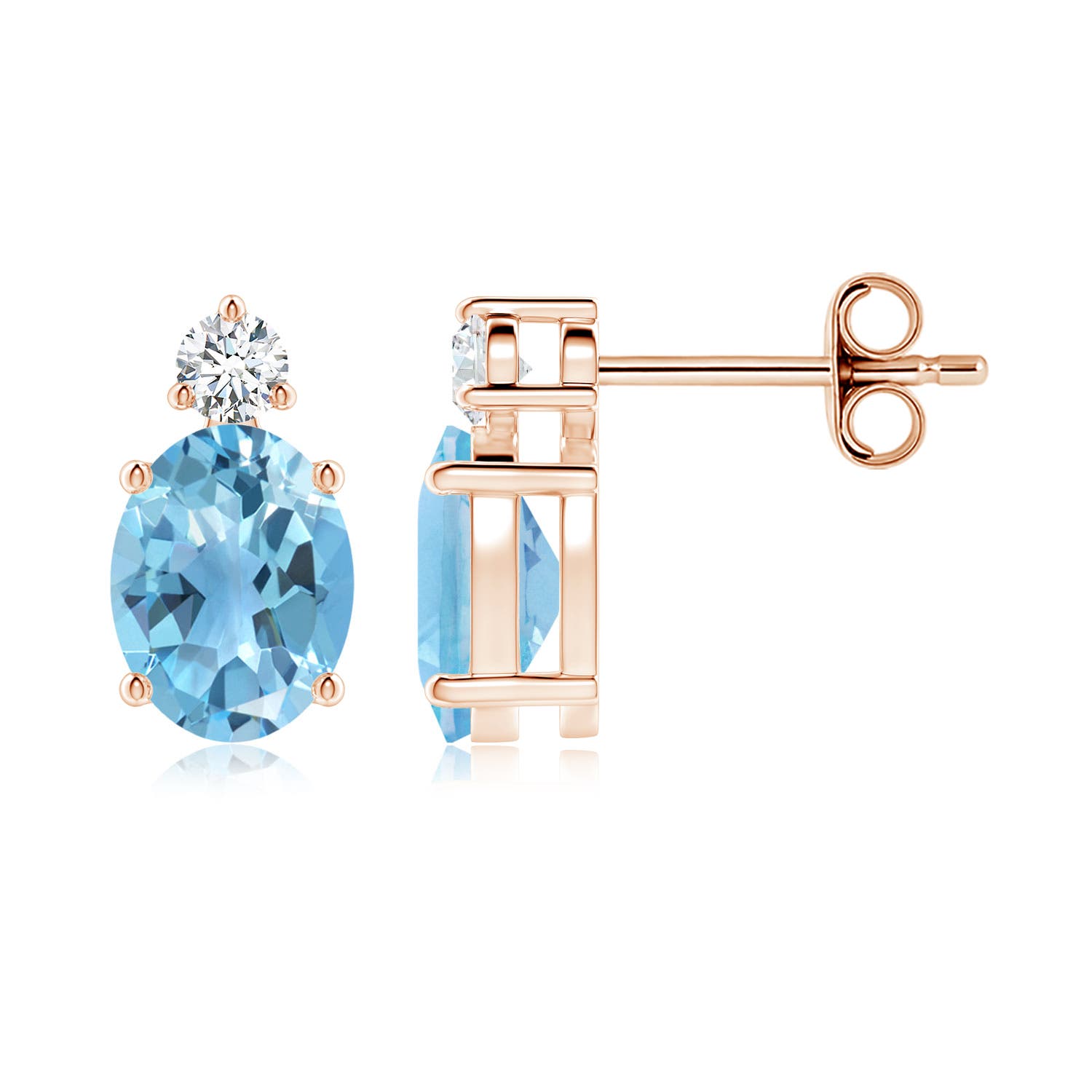 A - Swiss Blue Topaz / 3.17 CT / 14 KT Rose Gold