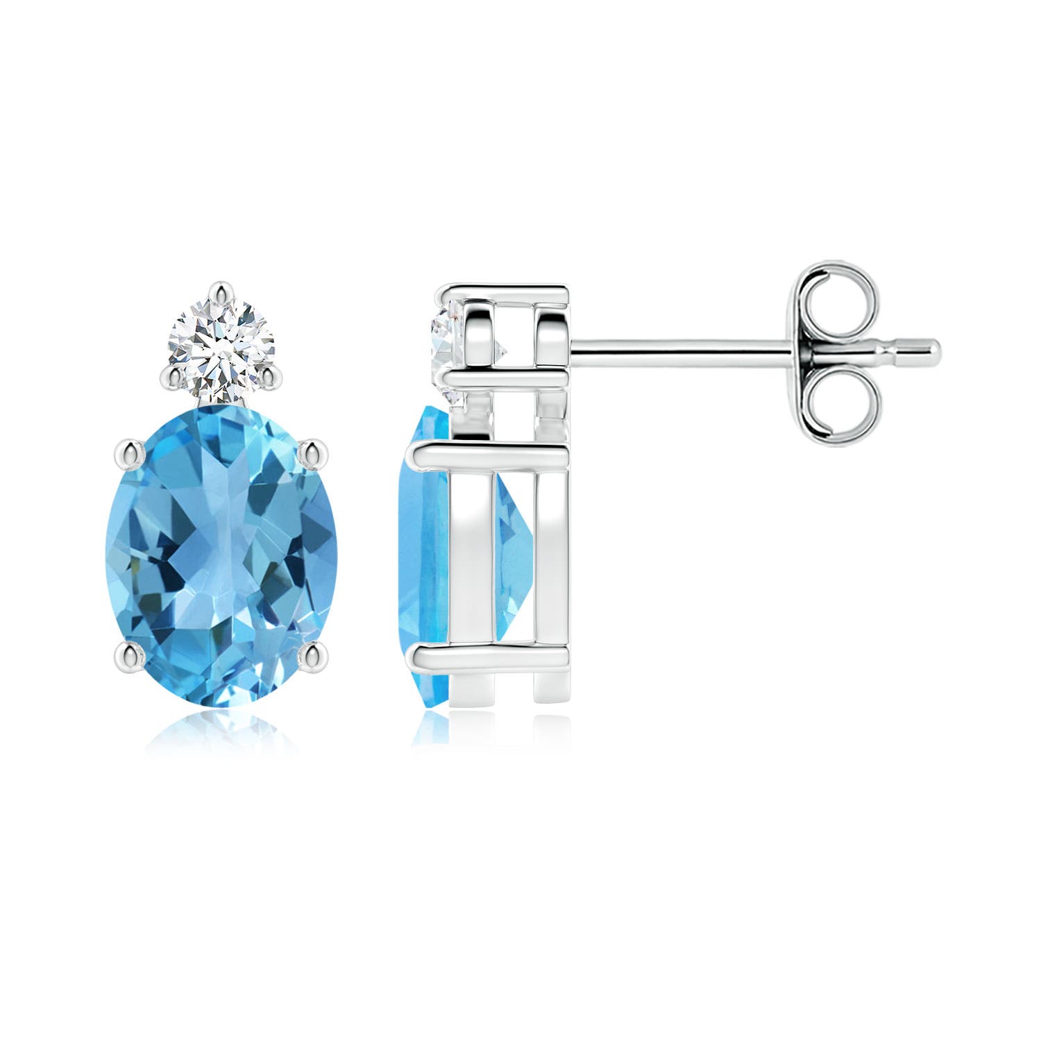 AA - Swiss Blue Topaz / 3.17 CT / 14 KT White Gold