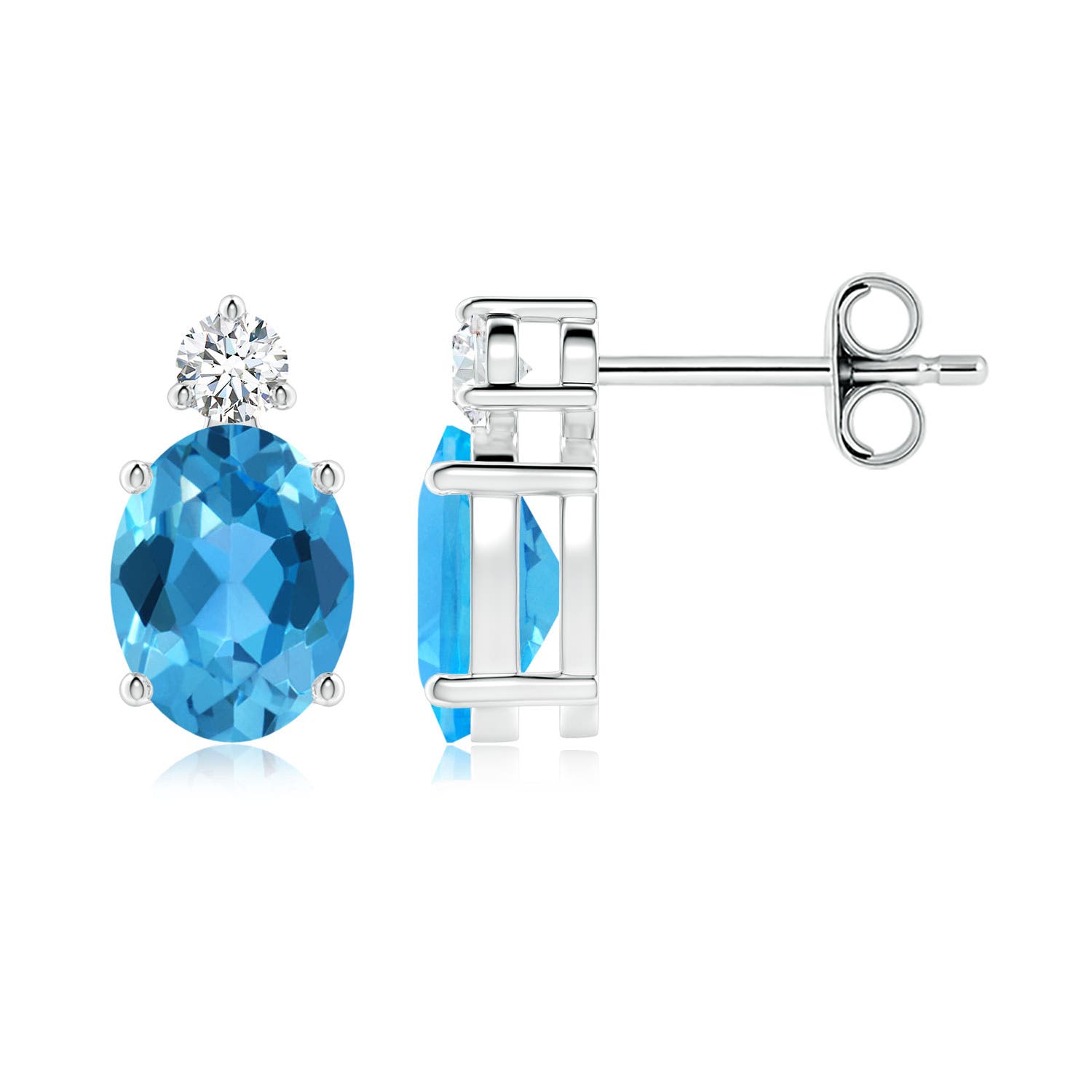 AAA - Swiss Blue Topaz / 3.17 CT / 14 KT White Gold