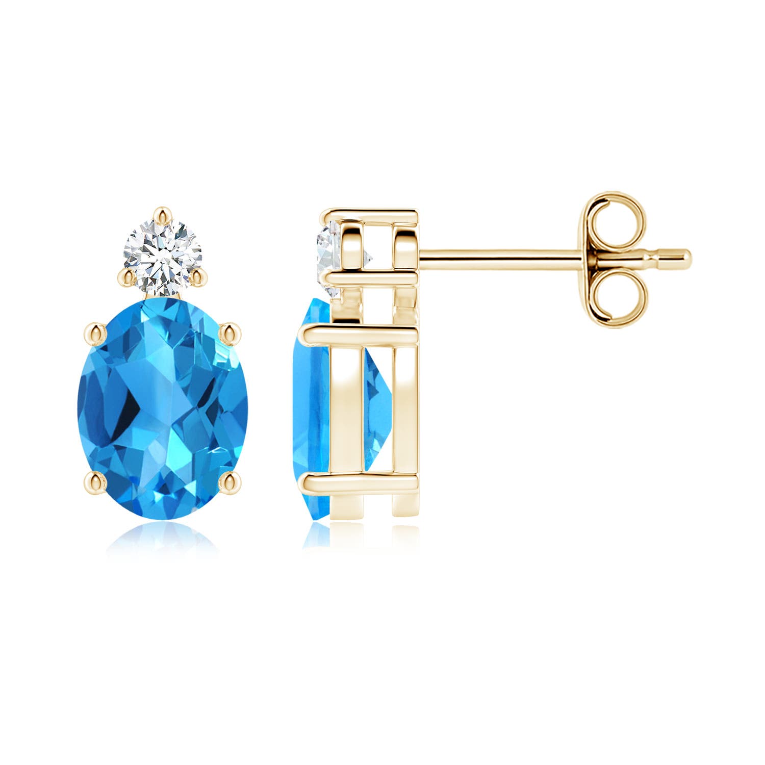 AAAA - Swiss Blue Topaz / 3.17 CT / 14 KT Yellow Gold