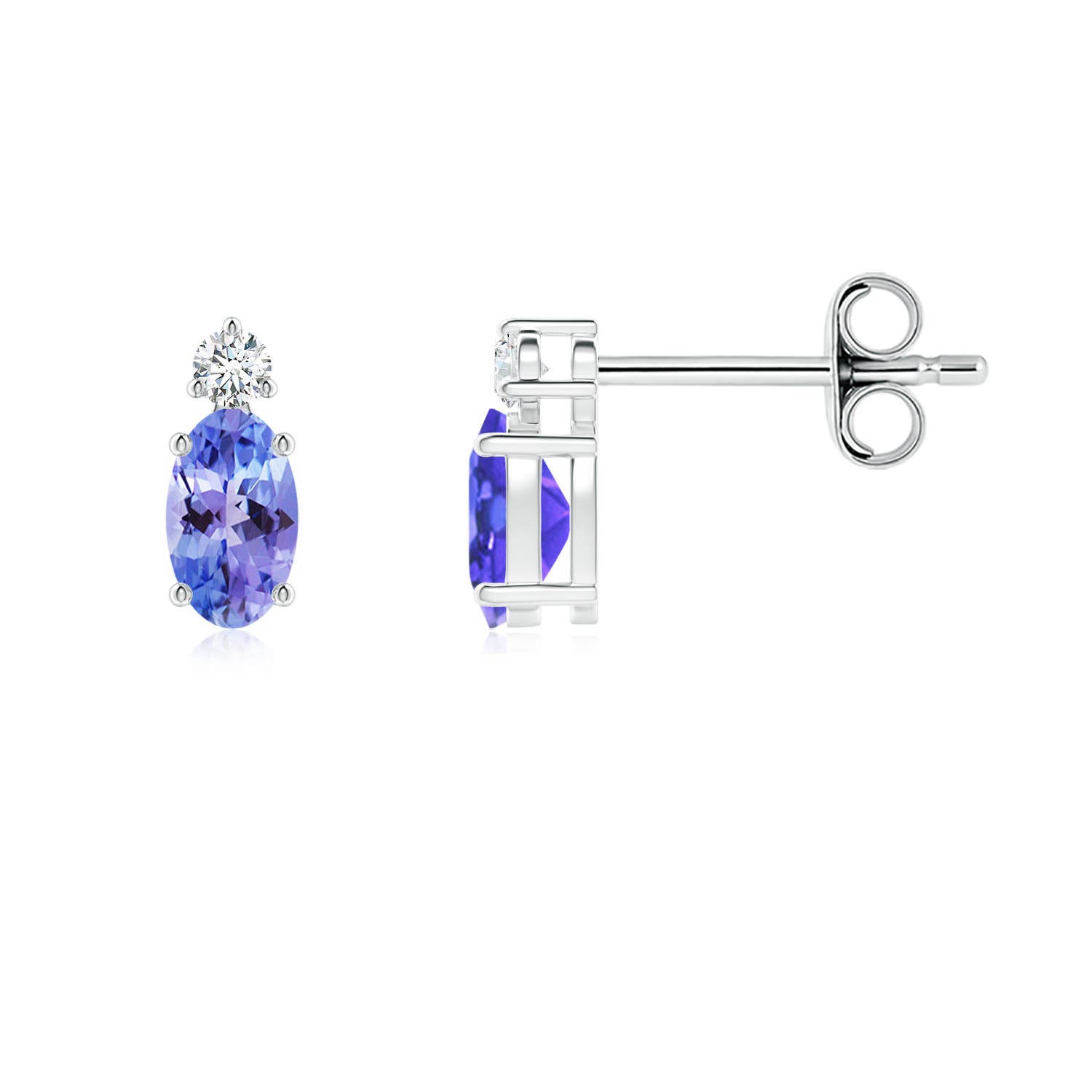 AAA - Tanzanite / 0.45 CT / 14 KT White Gold