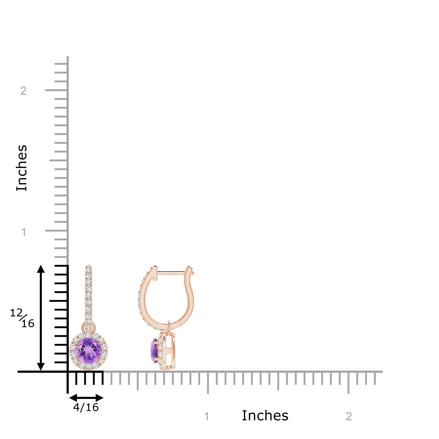 A - Amethyst / 0.75 CT / 14 KT Rose Gold