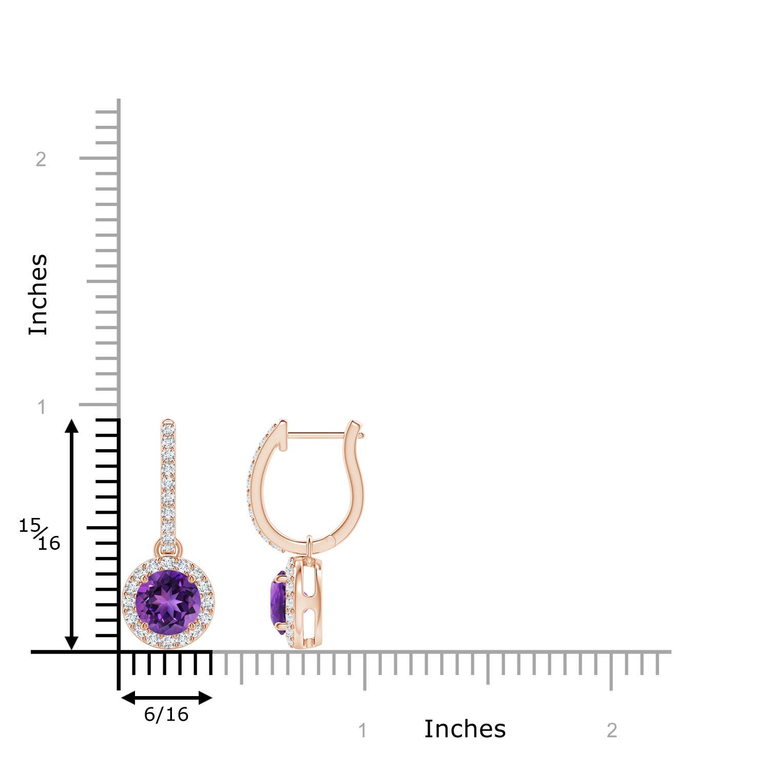 AAAA - Amethyst / 2.12 CT / 14 KT Rose Gold