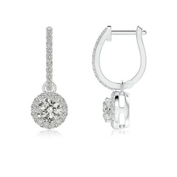 Halo Silver Diamond Earrings