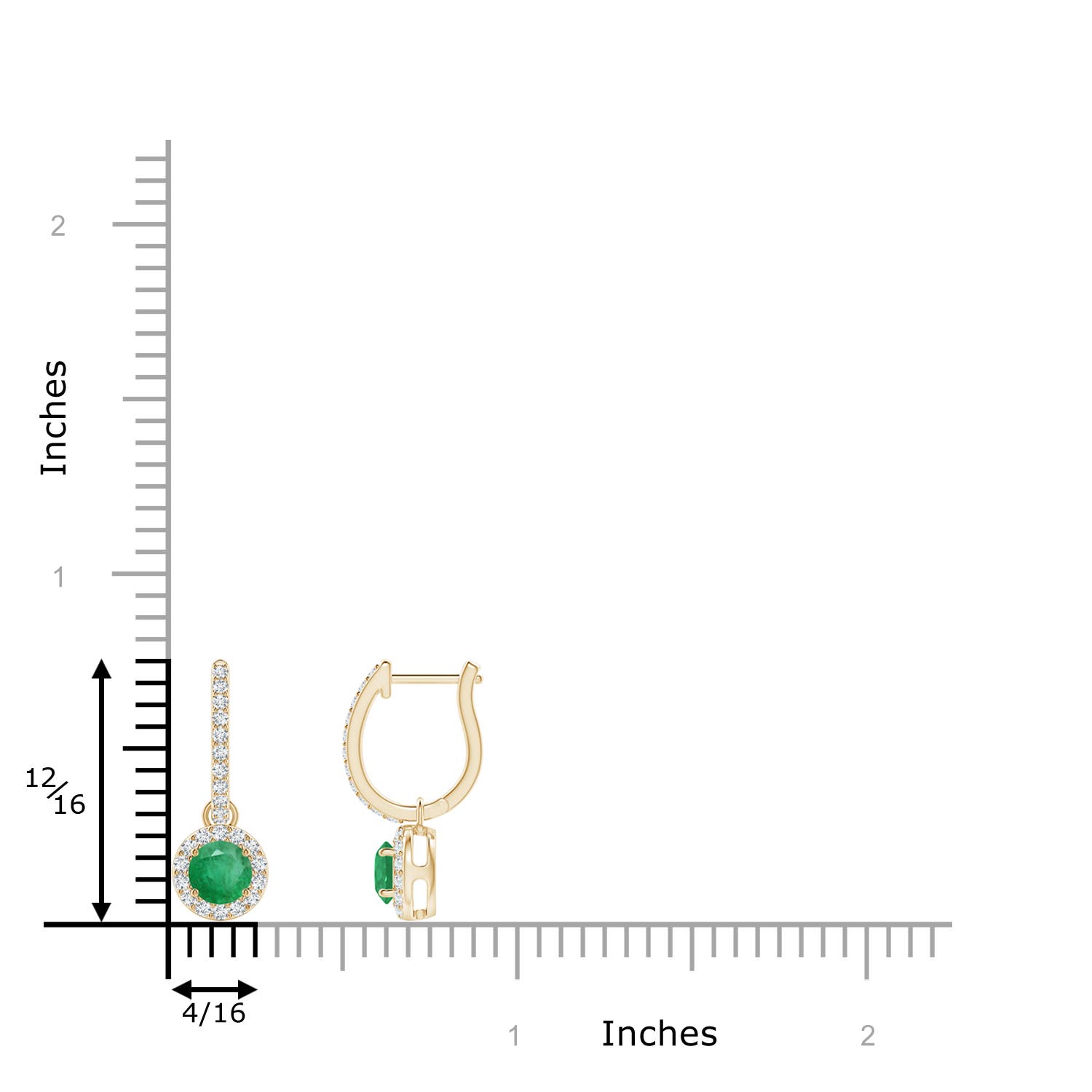 A - Emerald / 0.73 CT / 14 KT Yellow Gold