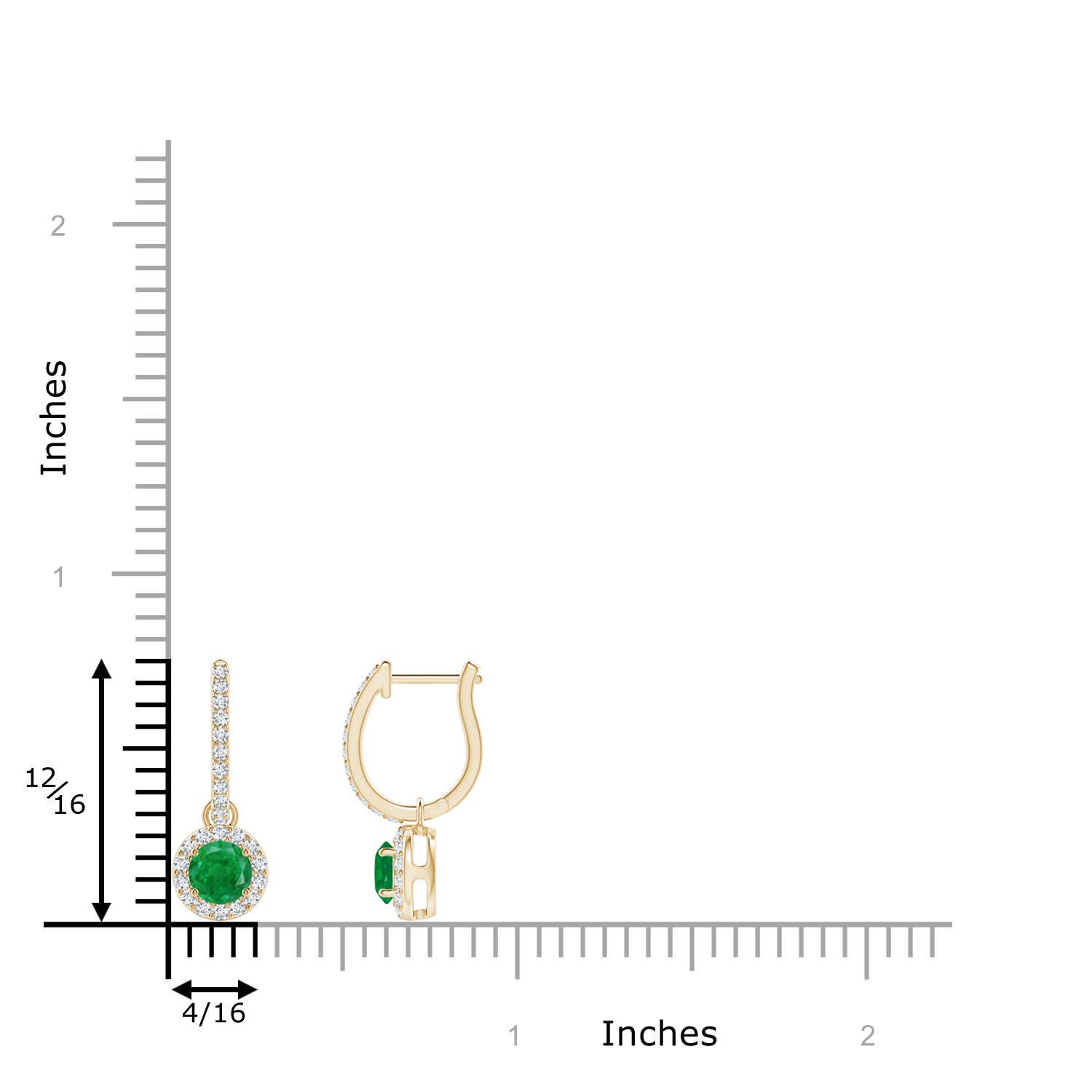 AA - Emerald / 0.73 CT / 14 KT Yellow Gold