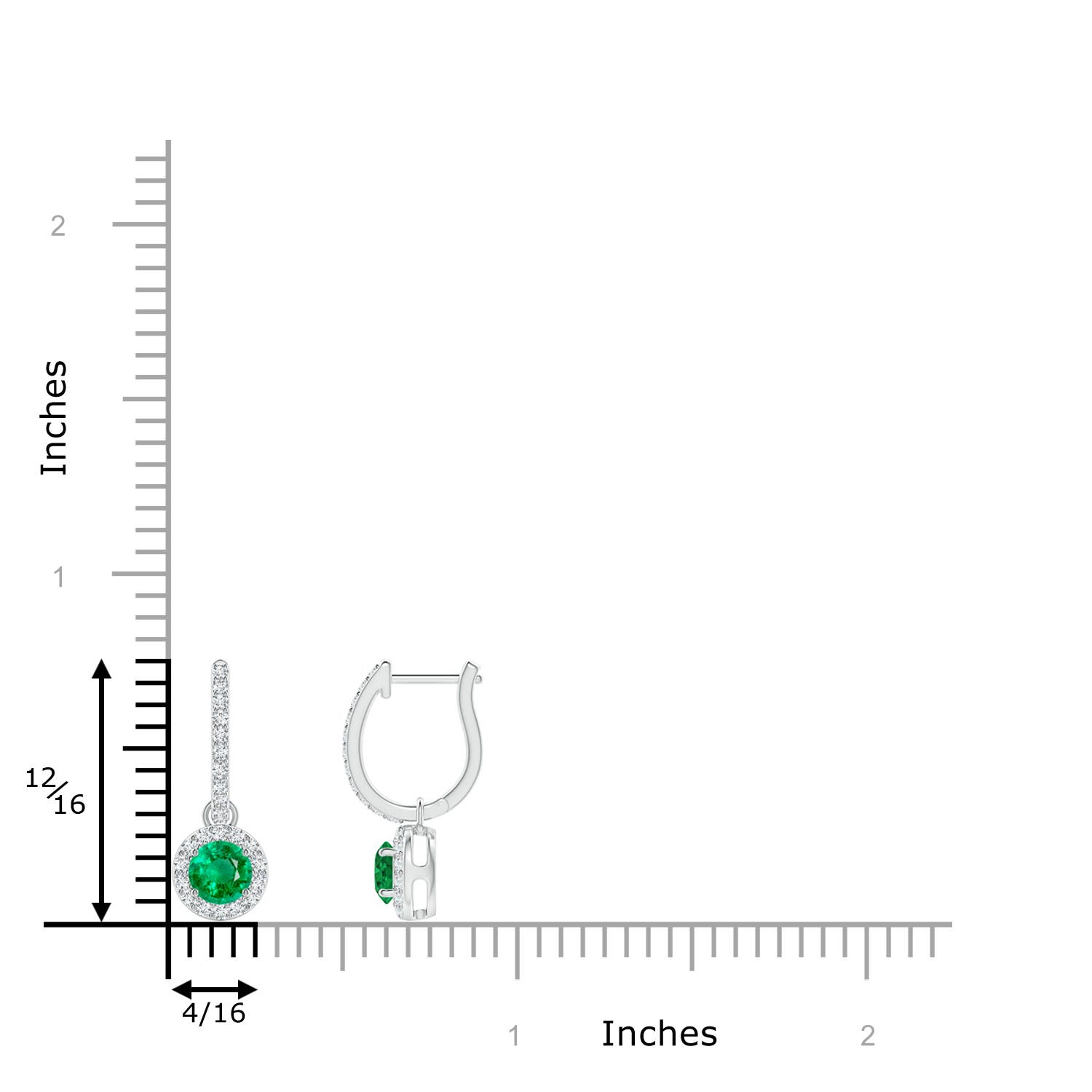 AAA - Emerald / 0.73 CT / 14 KT White Gold