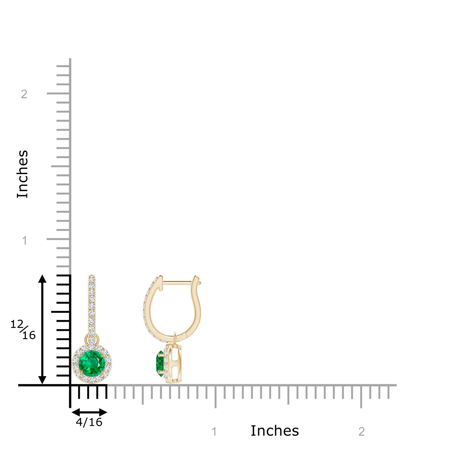 AAA - Emerald / 0.73 CT / 14 KT Yellow Gold