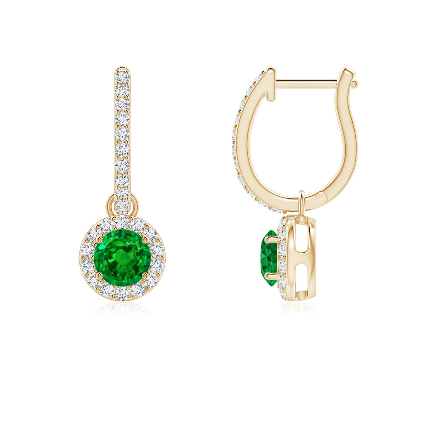 AAAA - Emerald / 0.73 CT / 14 KT Yellow Gold