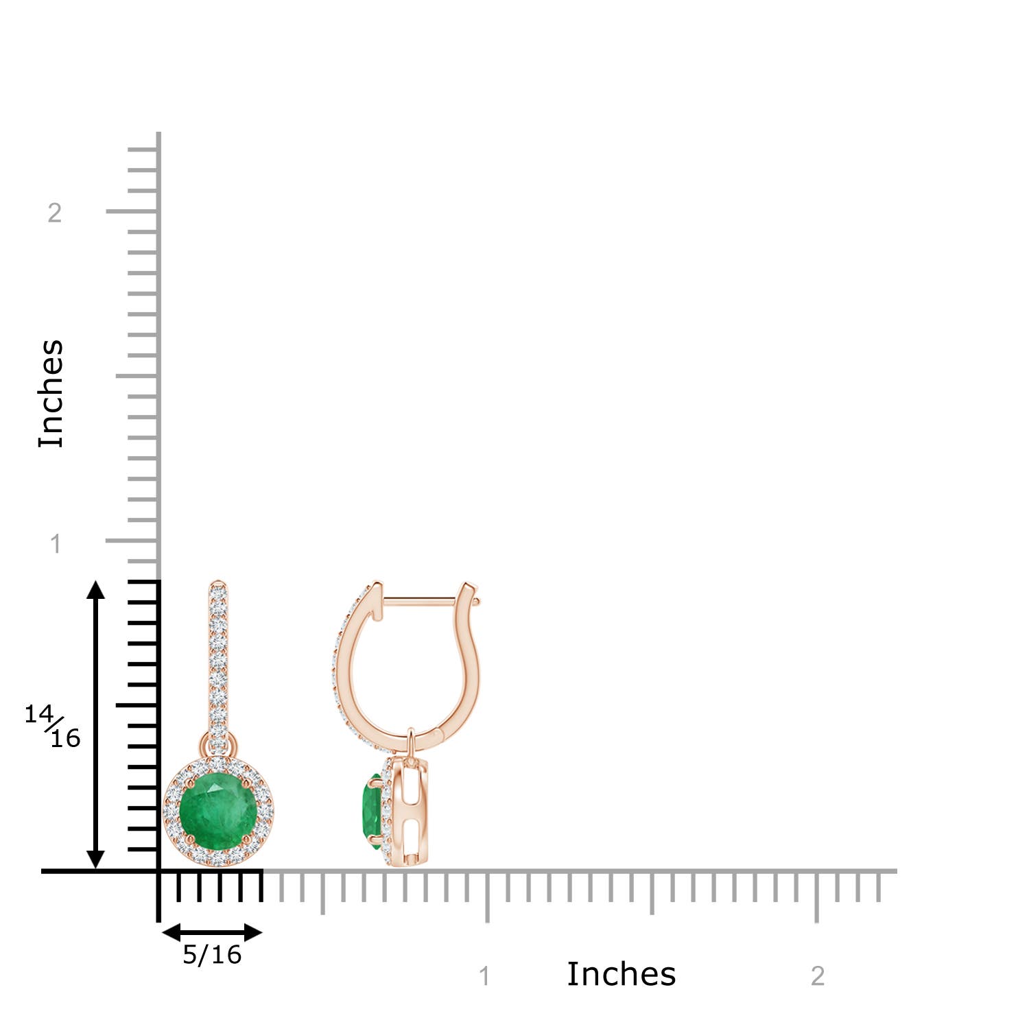 A - Emerald / 1.22 CT / 14 KT Rose Gold