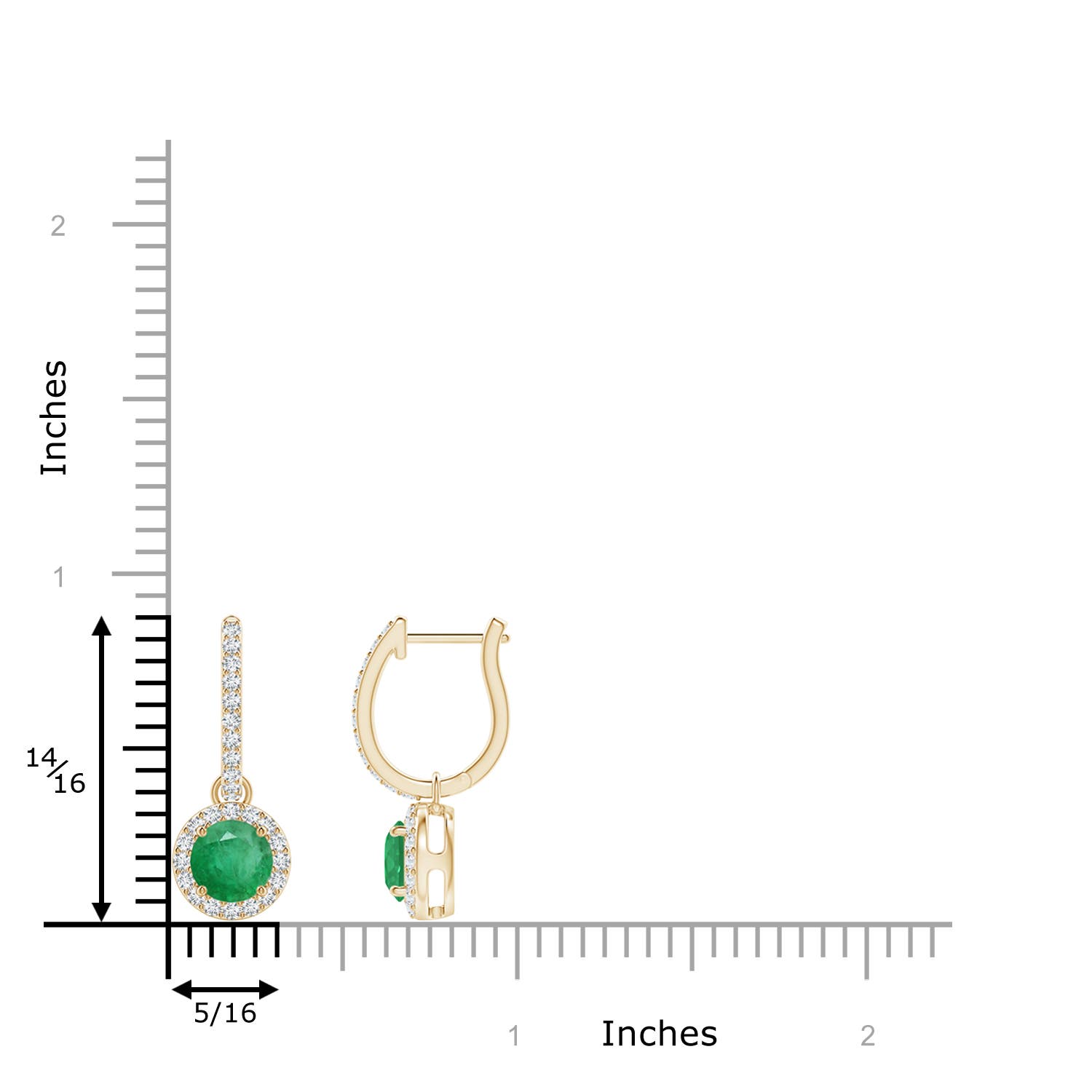 A - Emerald / 1.22 CT / 14 KT Yellow Gold