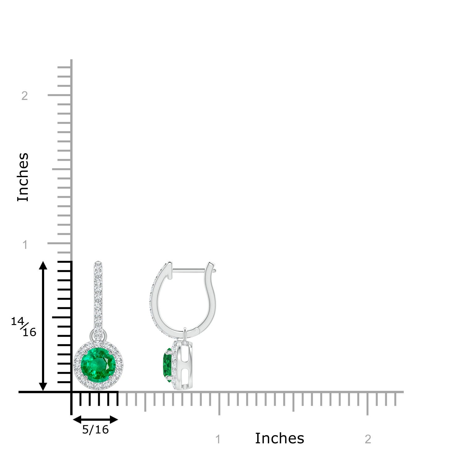 AAA - Emerald / 1.22 CT / 14 KT White Gold