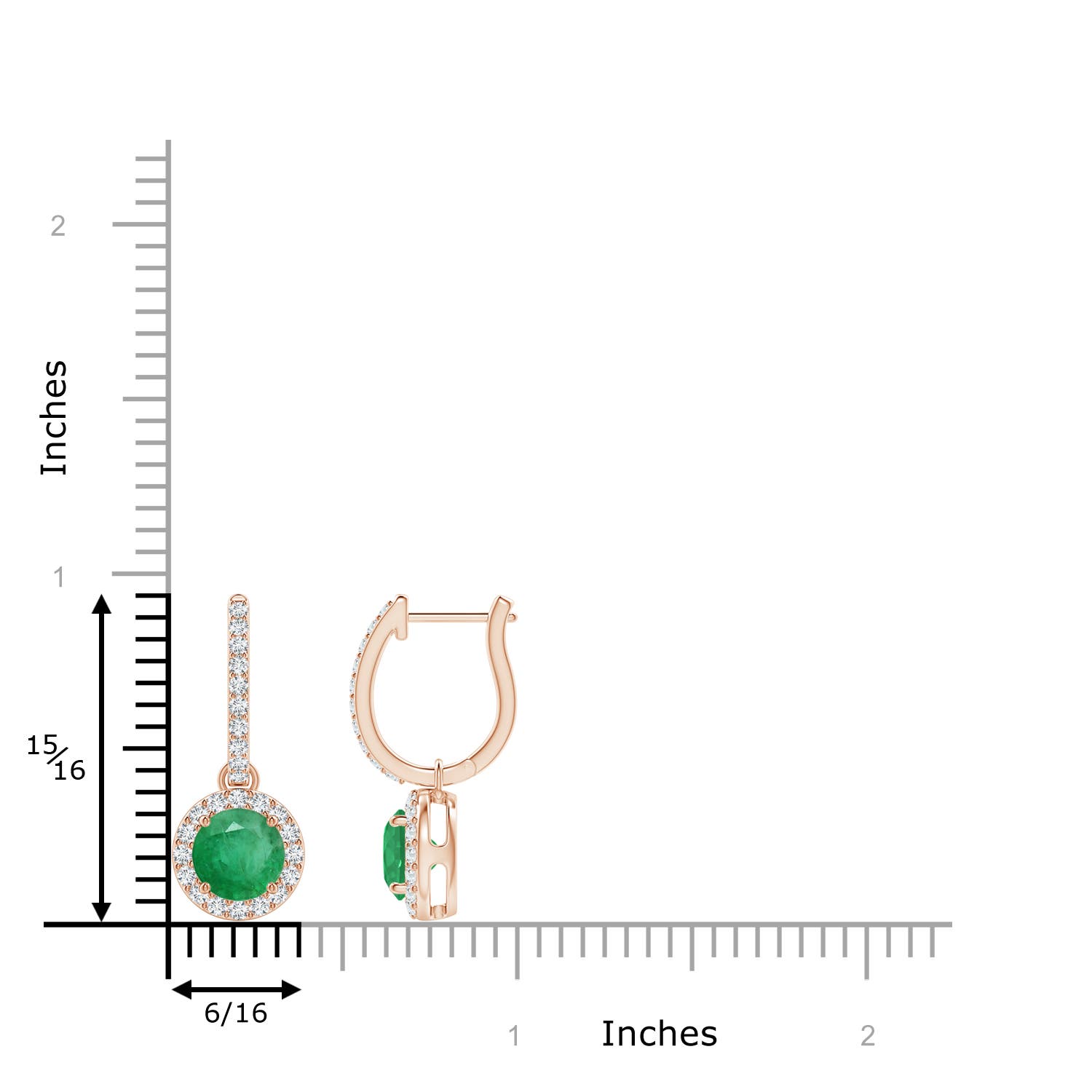 A - Emerald / 1.88 CT / 14 KT Rose Gold