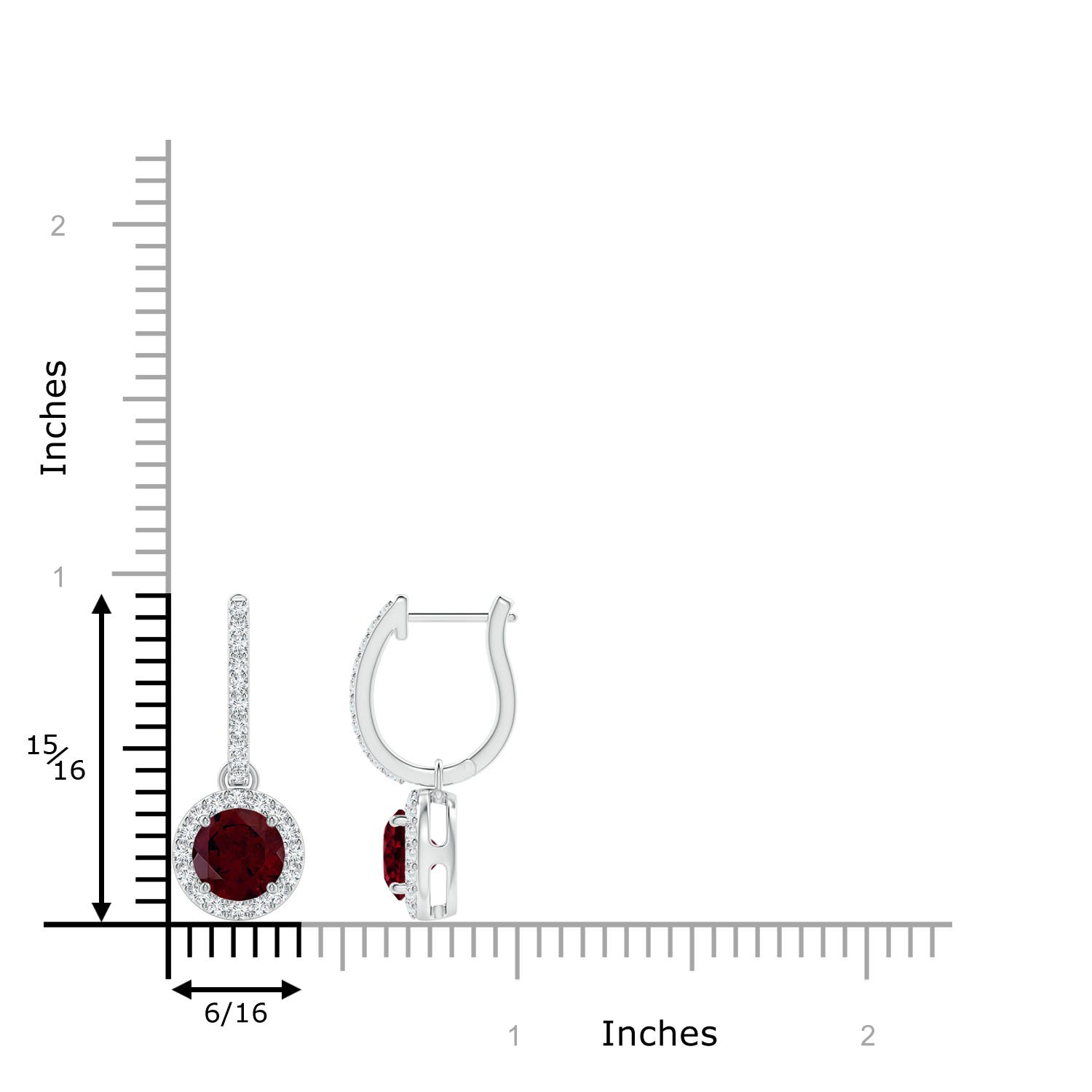 A - Garnet / 2.52 CT / 14 KT White Gold