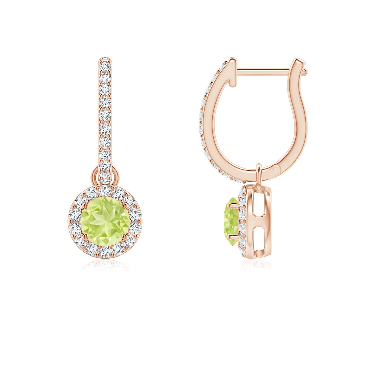 A - Peridot / 0.85 CT / 14 KT Rose Gold