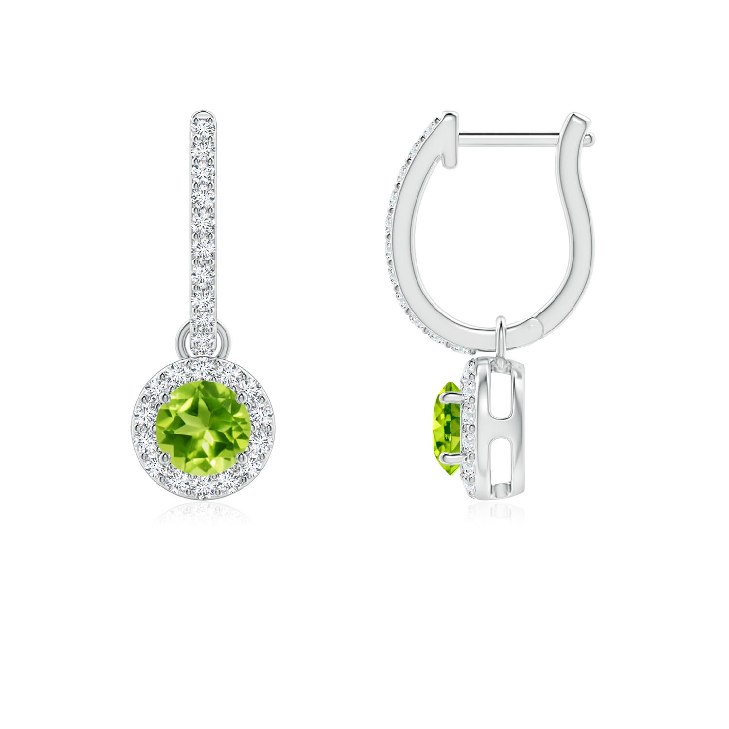 AAA - Peridot / 0.85 CT / 14 KT White Gold