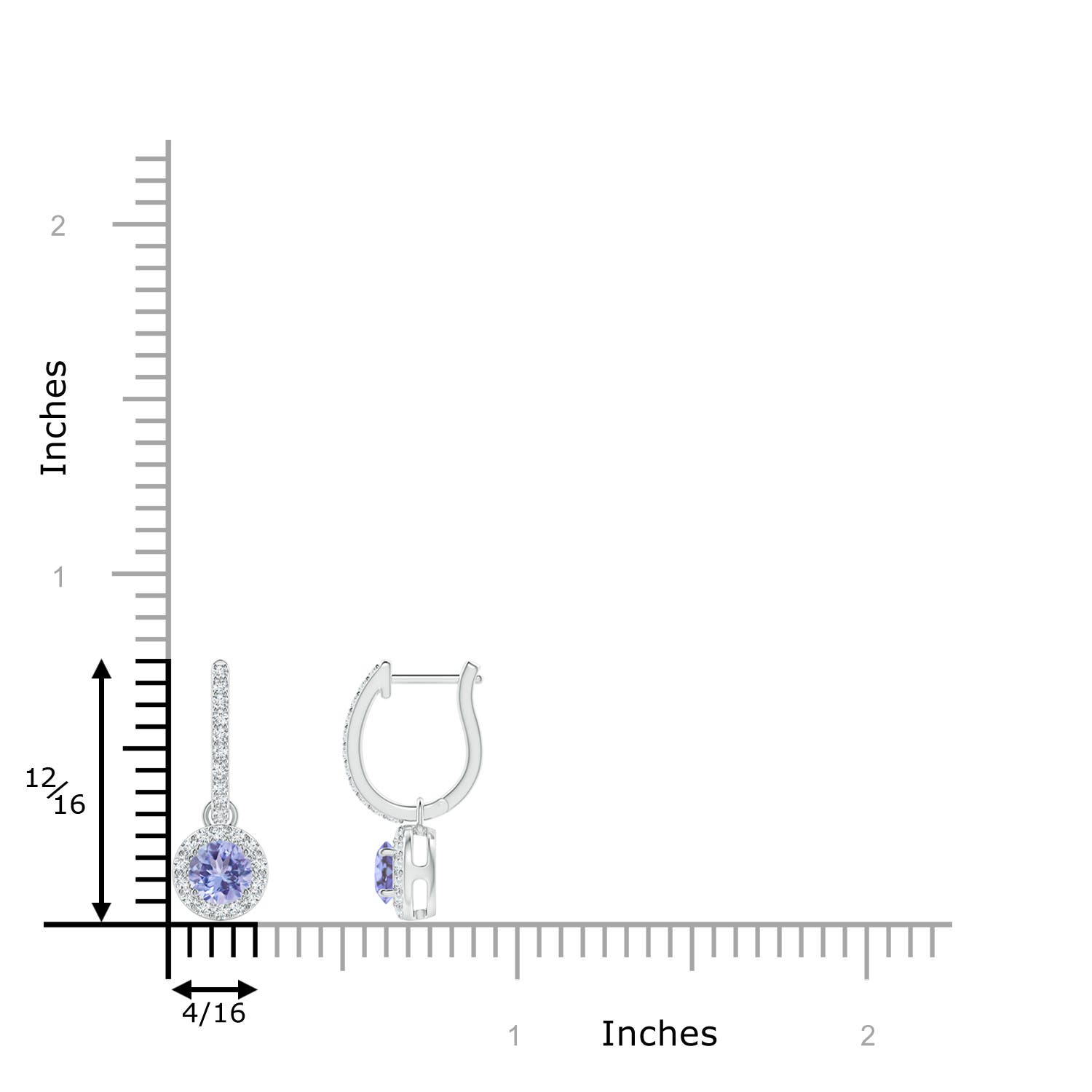 AA - Tanzanite / 0.75 CT / 14 KT White Gold