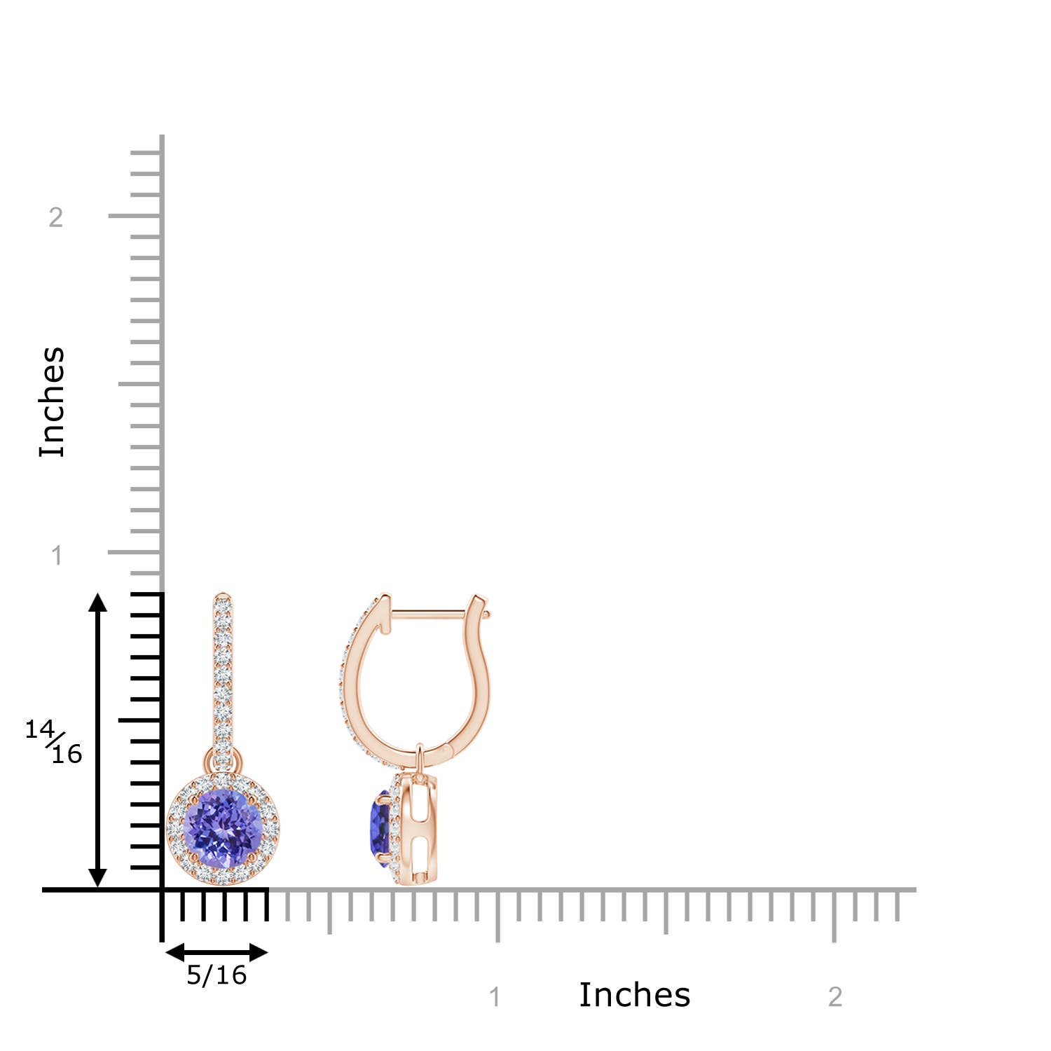 AAA - Tanzanite / 1.32 CT / 14 KT Rose Gold