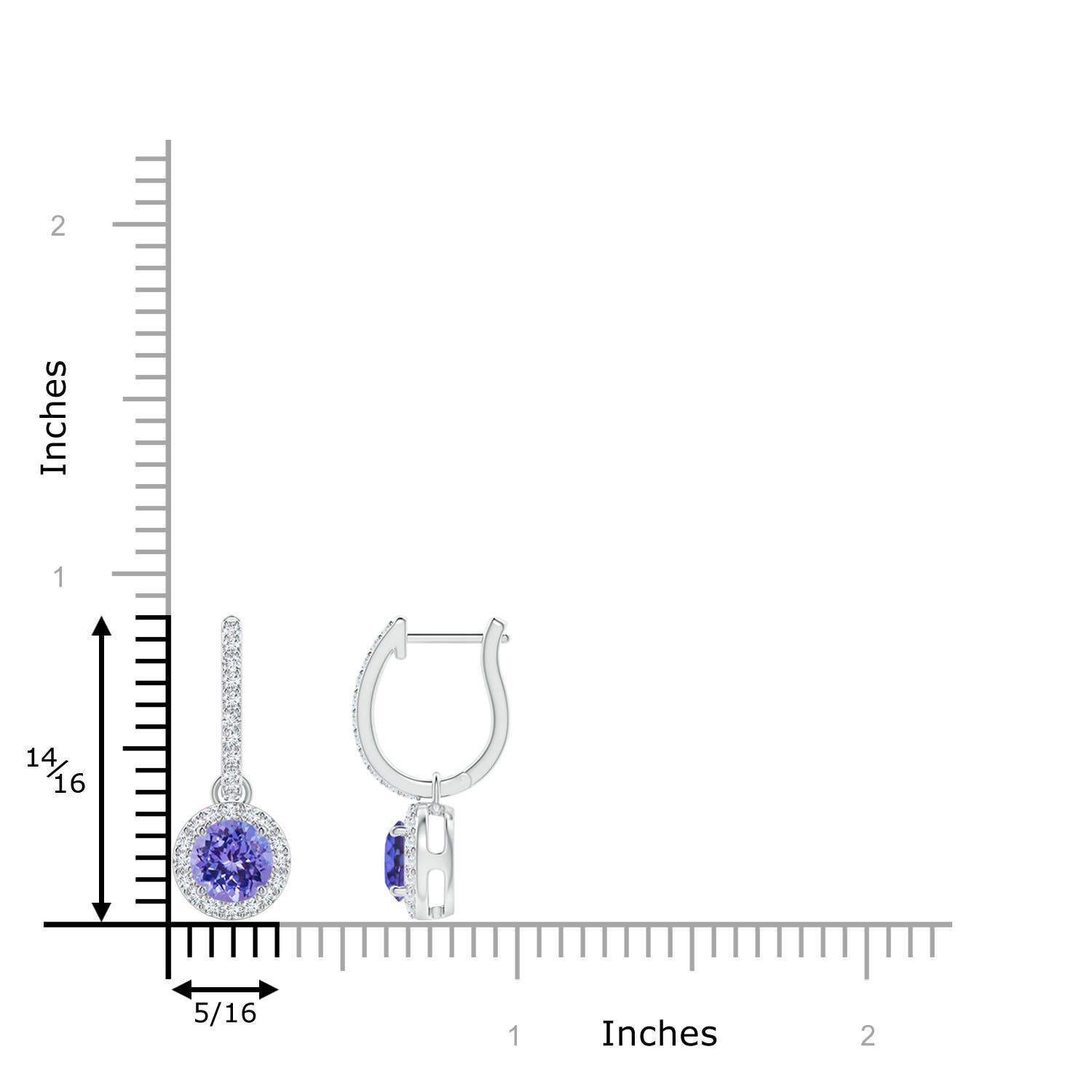 AAA - Tanzanite / 1.32 CT / 14 KT White Gold