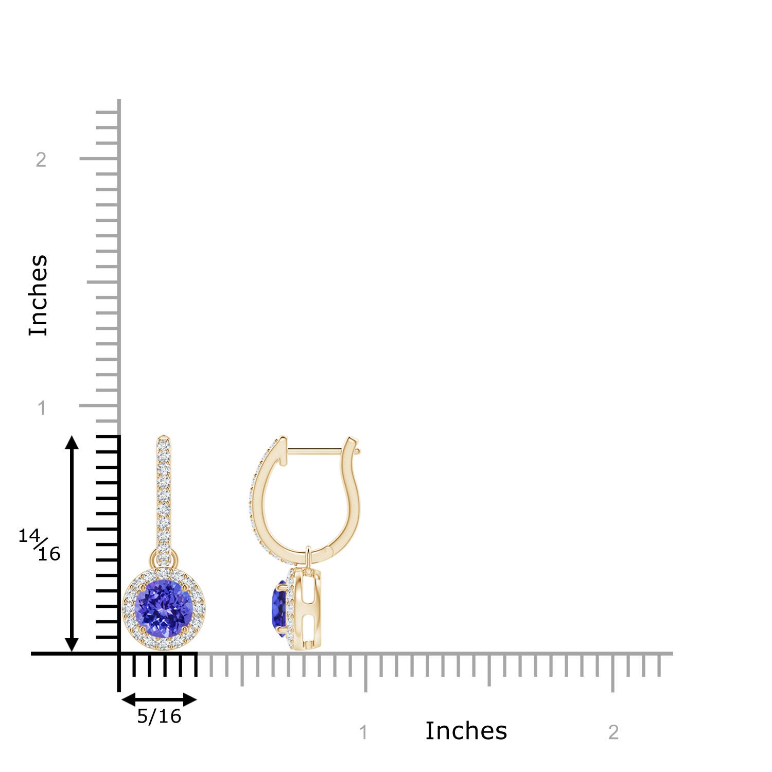 AAAA - Tanzanite / 1.32 CT / 14 KT Yellow Gold