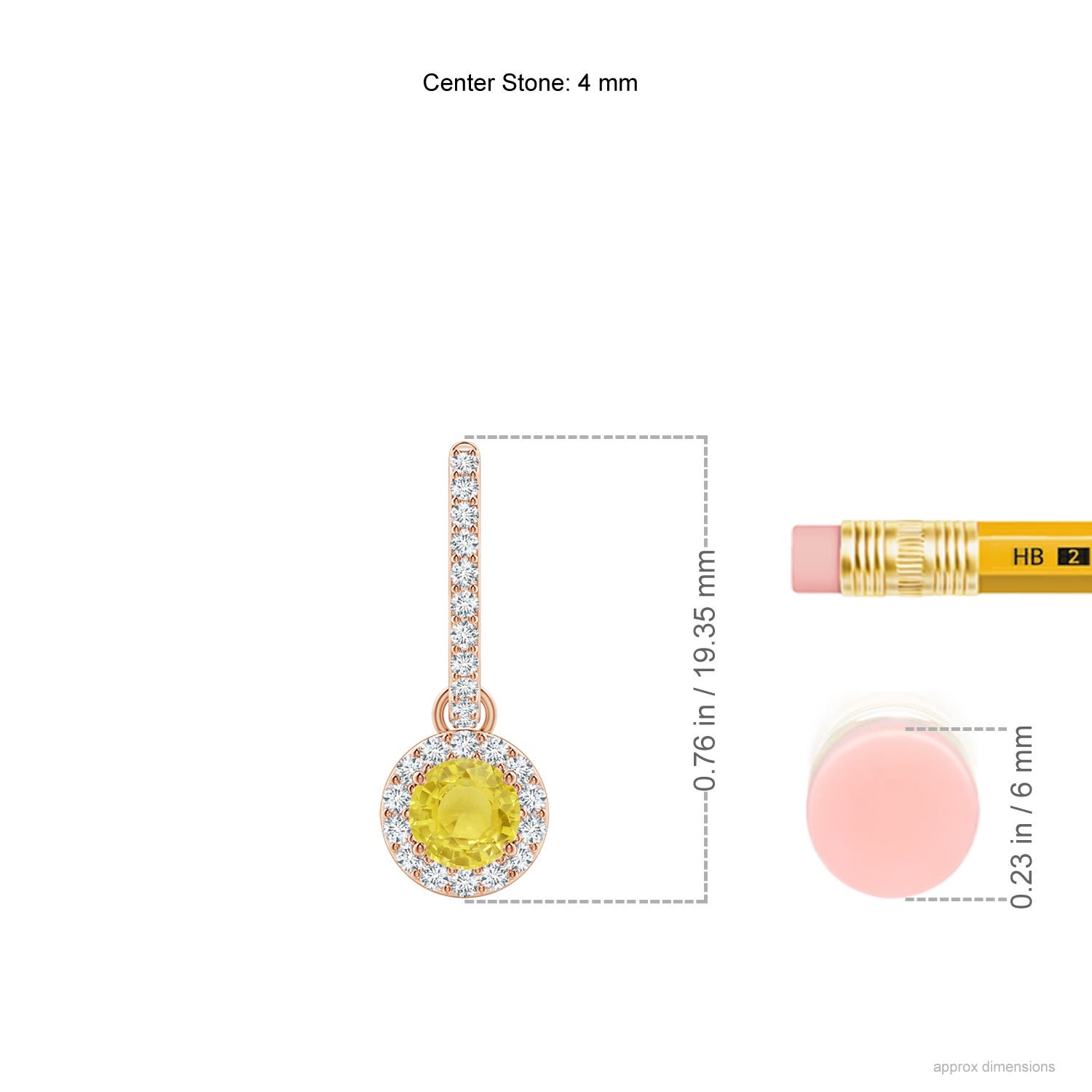 A - Yellow Sapphire / 0.79 CT / 14 KT Rose Gold