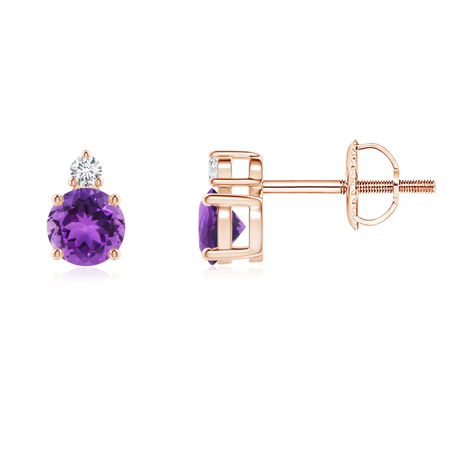 AAA - Amethyst / 0.55 CT / 14 KT Rose Gold