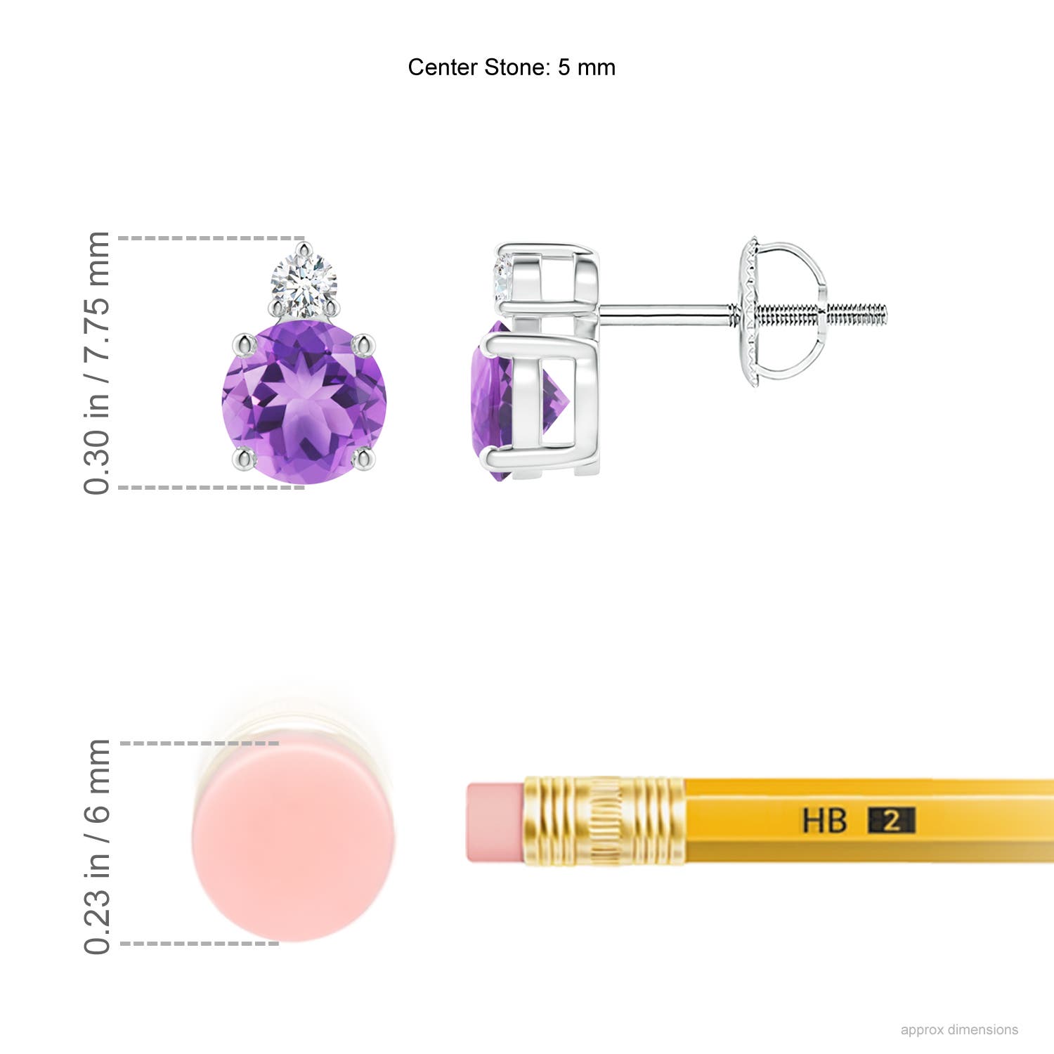 A - Amethyst / 0.97 CT / 14 KT White Gold