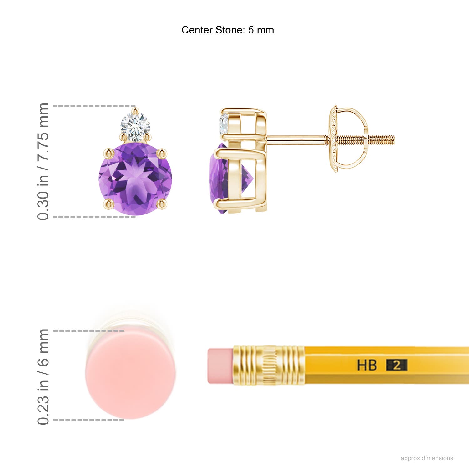 A - Amethyst / 0.97 CT / 14 KT Yellow Gold