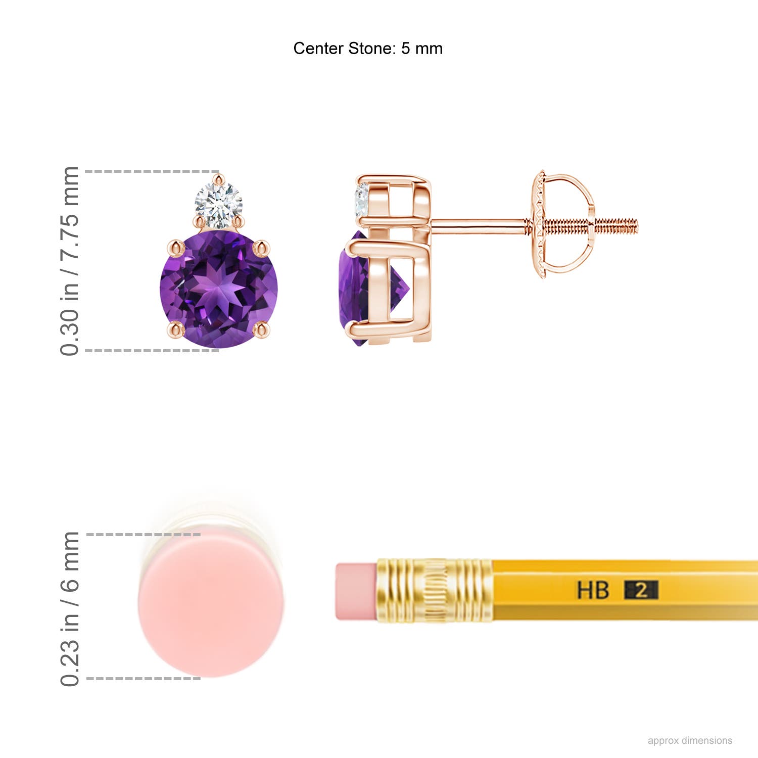 AAAA - Amethyst / 0.97 CT / 14 KT Rose Gold