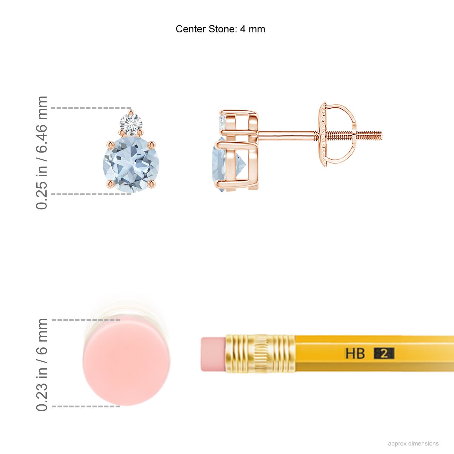 A - Aquamarine / 0.45 CT / 14 KT Rose Gold