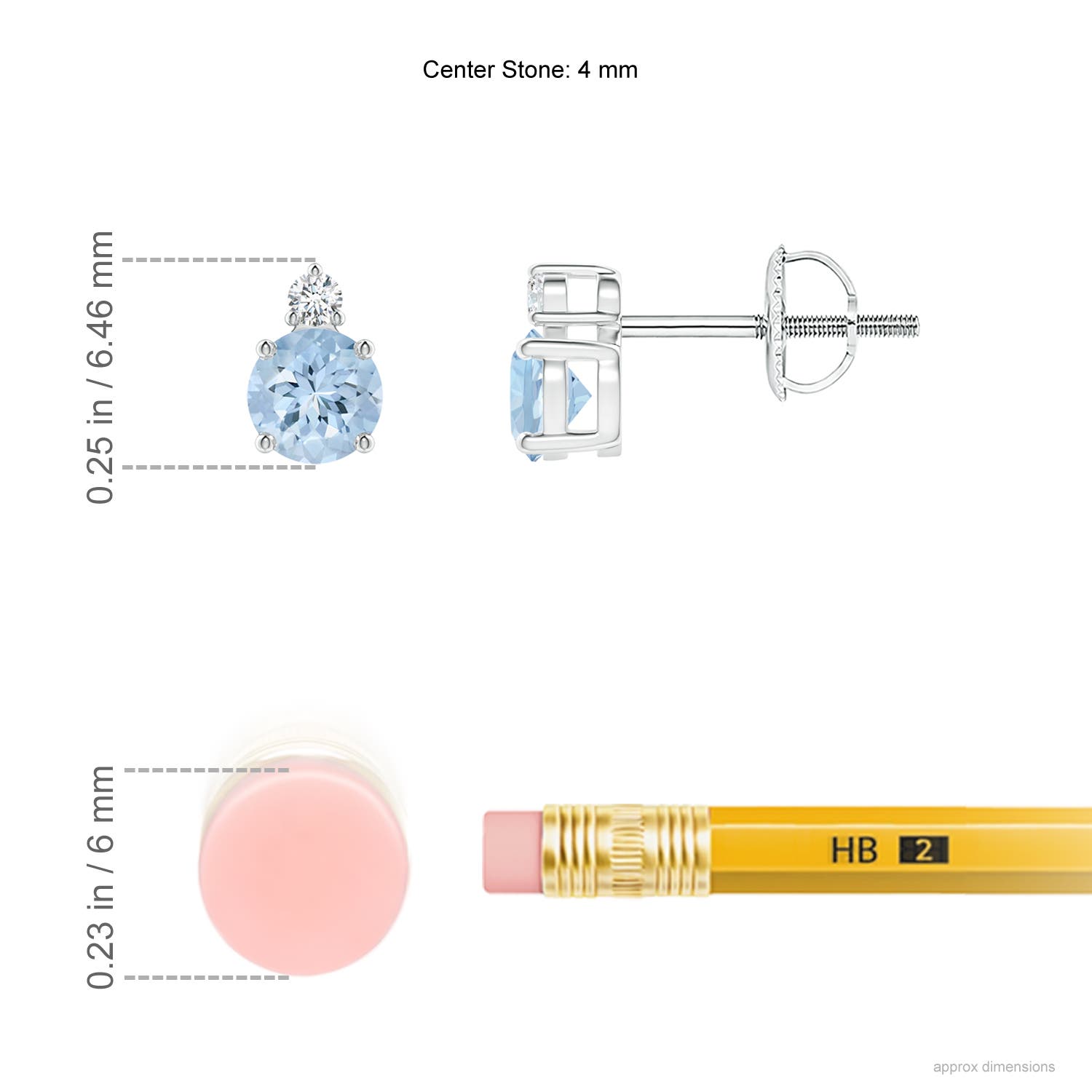 AA - Aquamarine / 0.45 CT / 14 KT White Gold