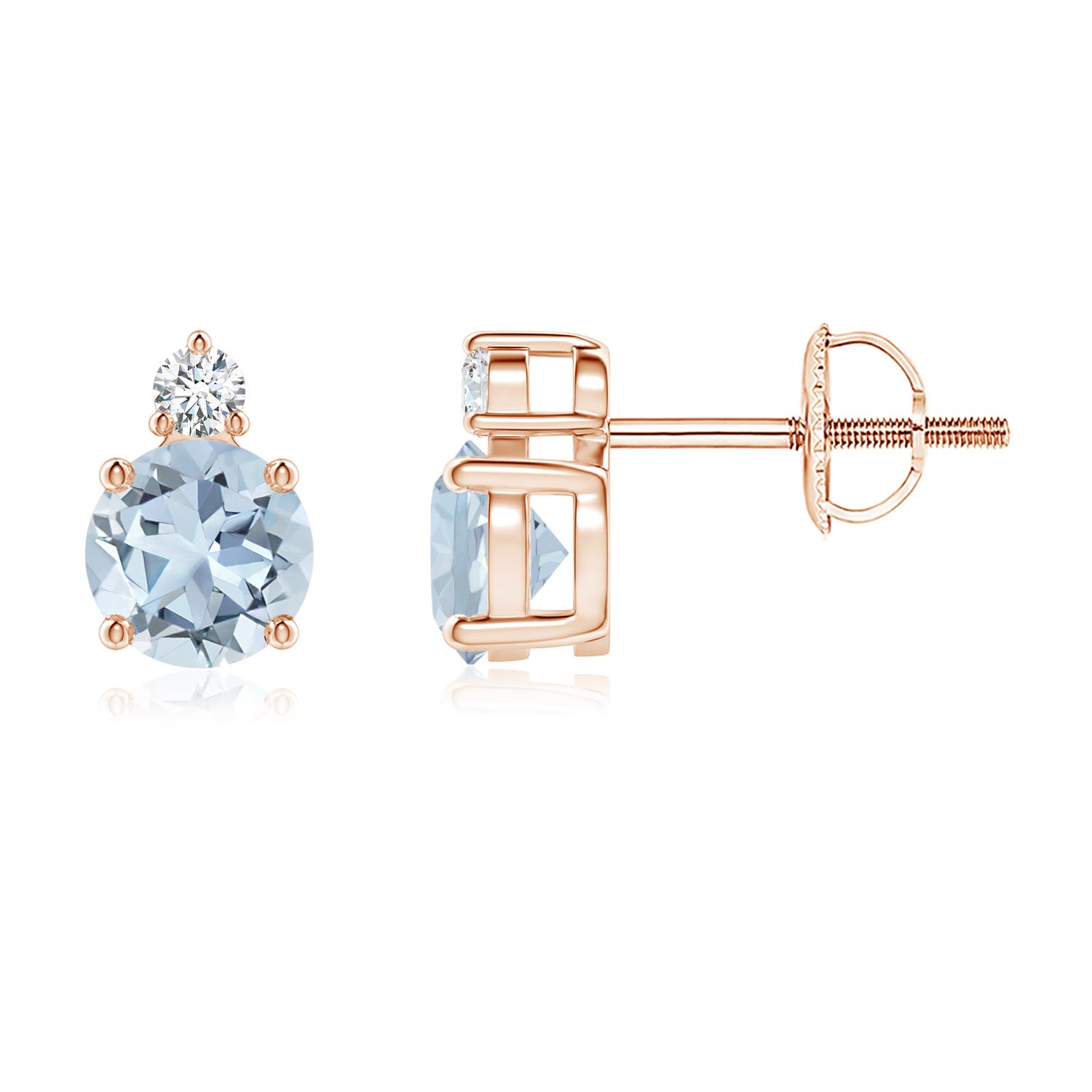 A - Aquamarine / 0.87 CT / 14 KT Rose Gold