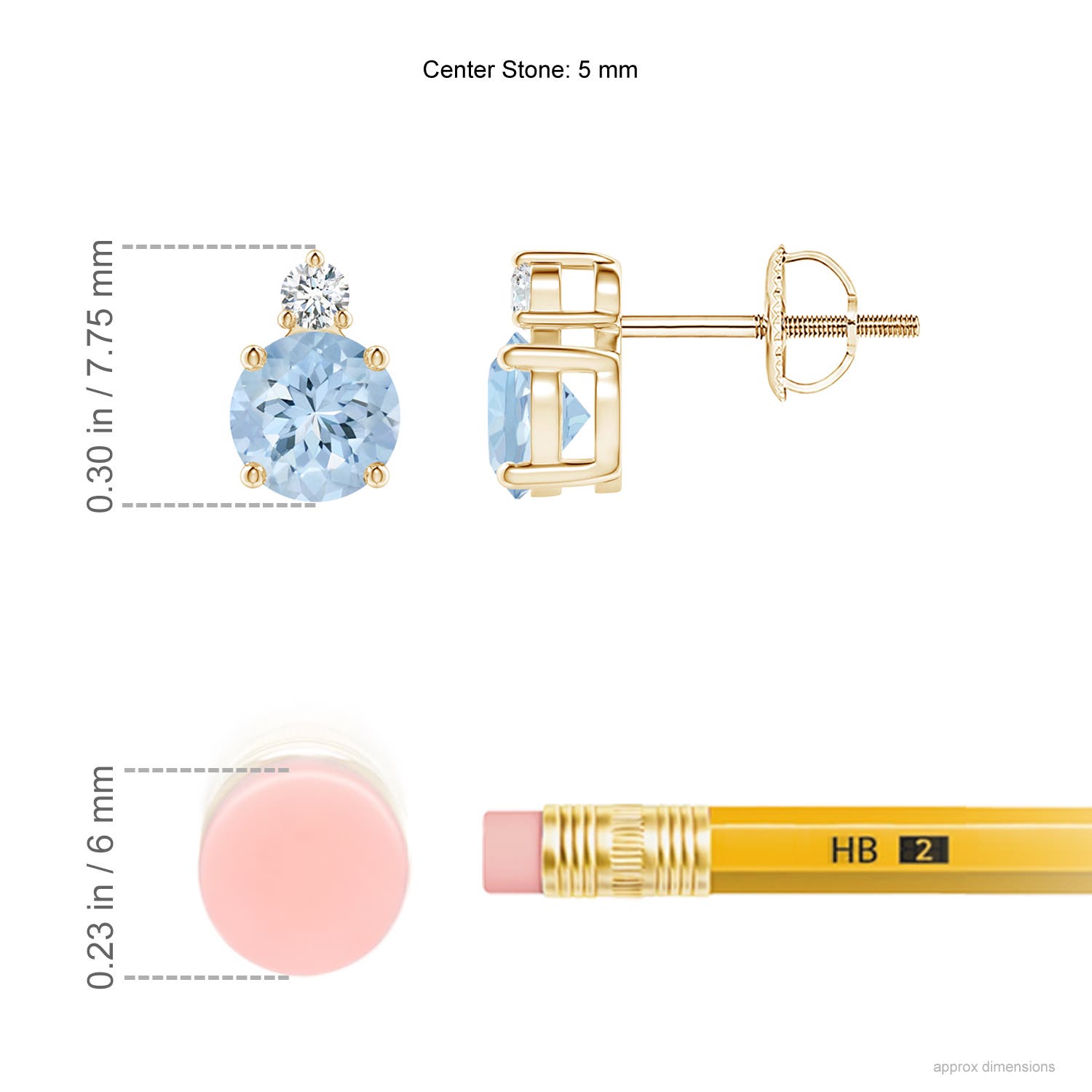 AA - Aquamarine / 0.87 CT / 14 KT Yellow Gold