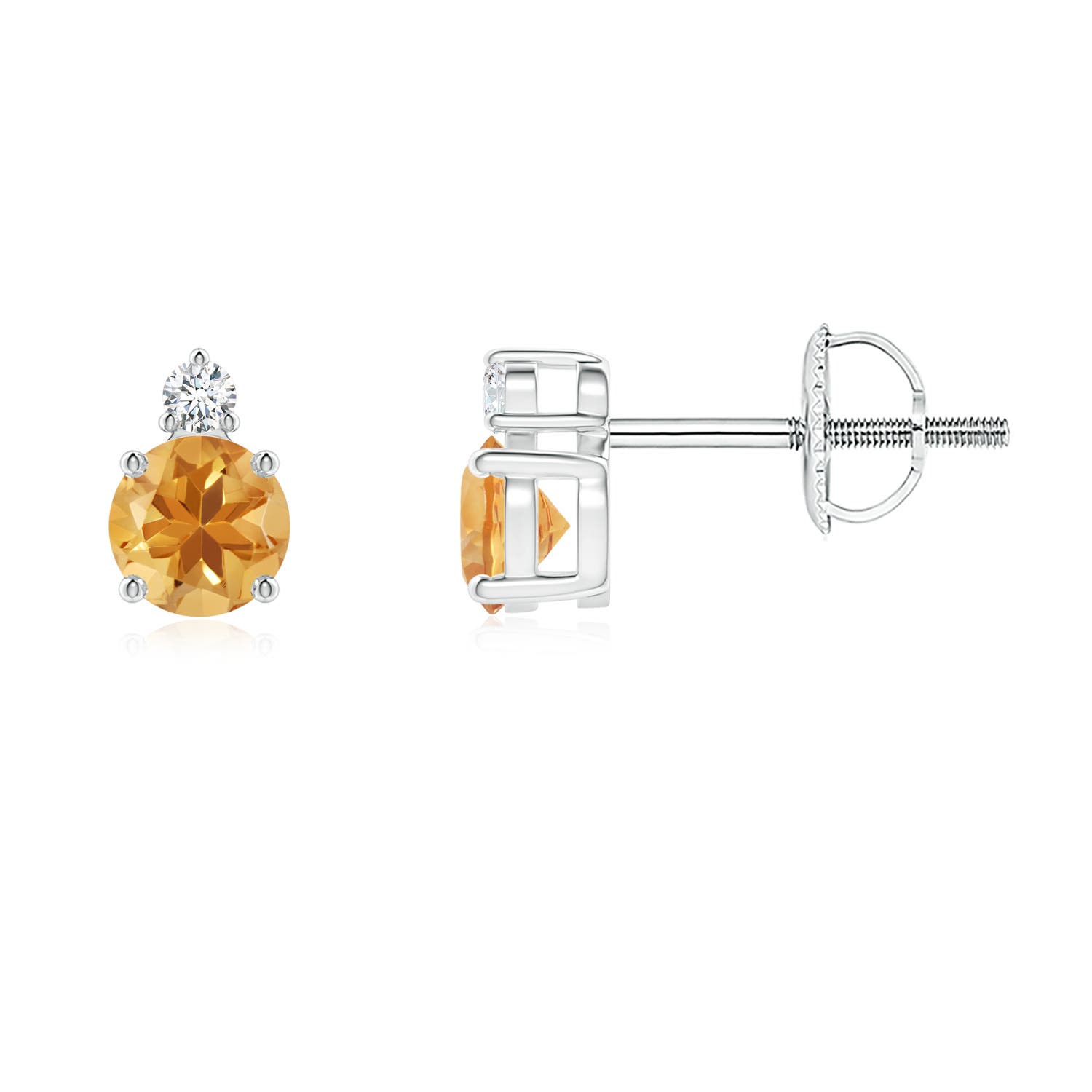 A - Citrine / 0.51 CT / 14 KT White Gold