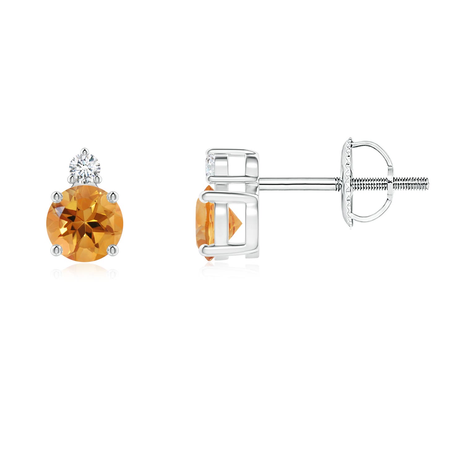 AA - Citrine / 0.51 CT / 14 KT White Gold