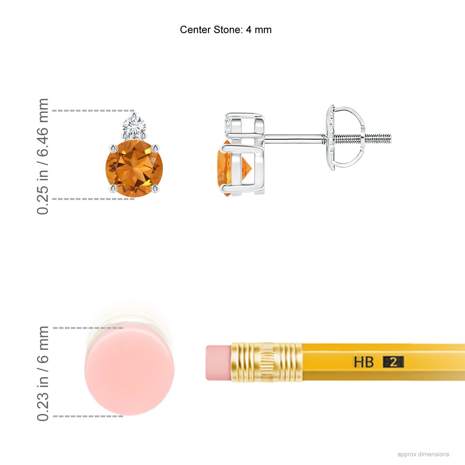 AAA - Citrine / 0.51 CT / 14 KT White Gold