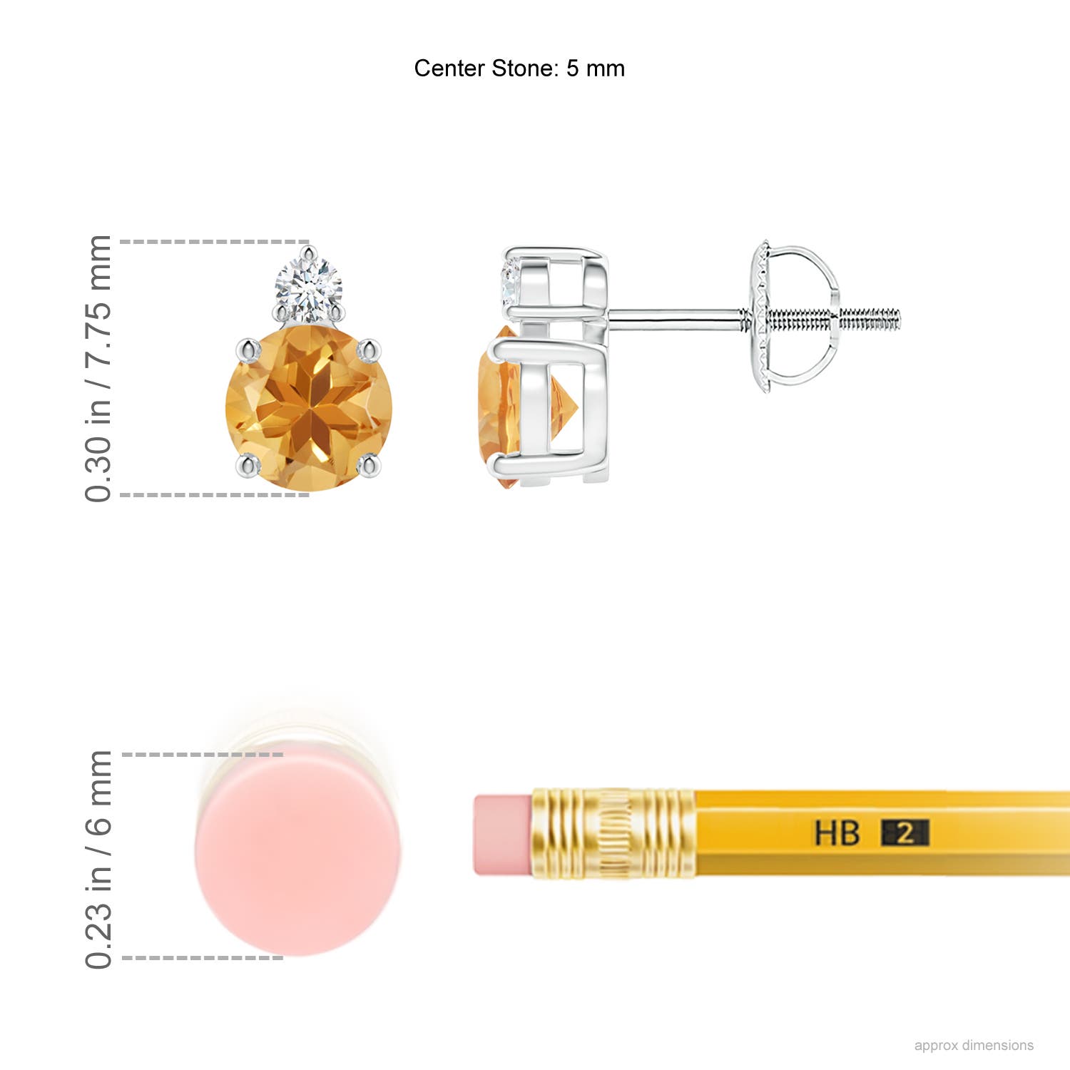 A - Citrine / 0.97 CT / 14 KT White Gold