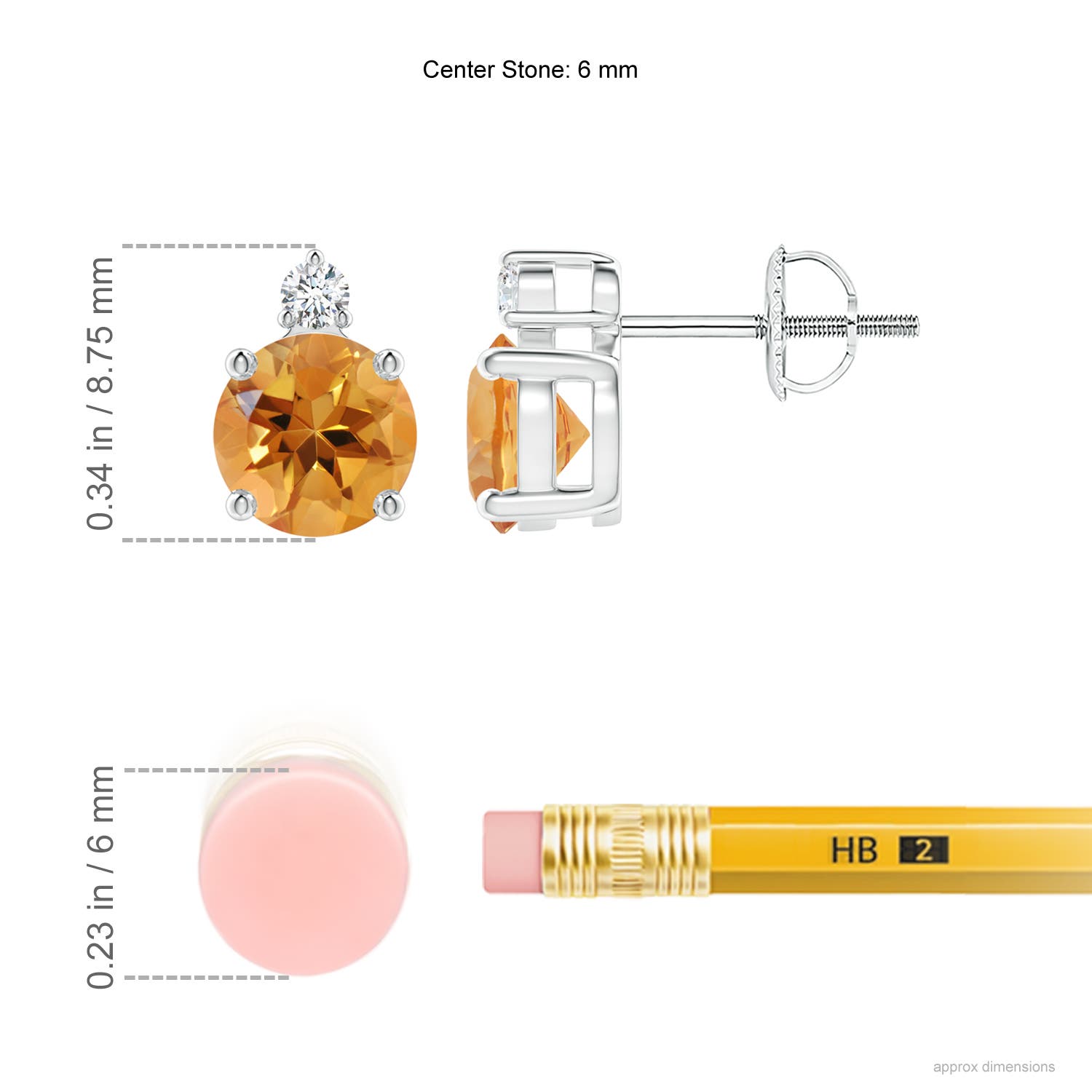 AA - Citrine / 1.47 CT / 14 KT White Gold