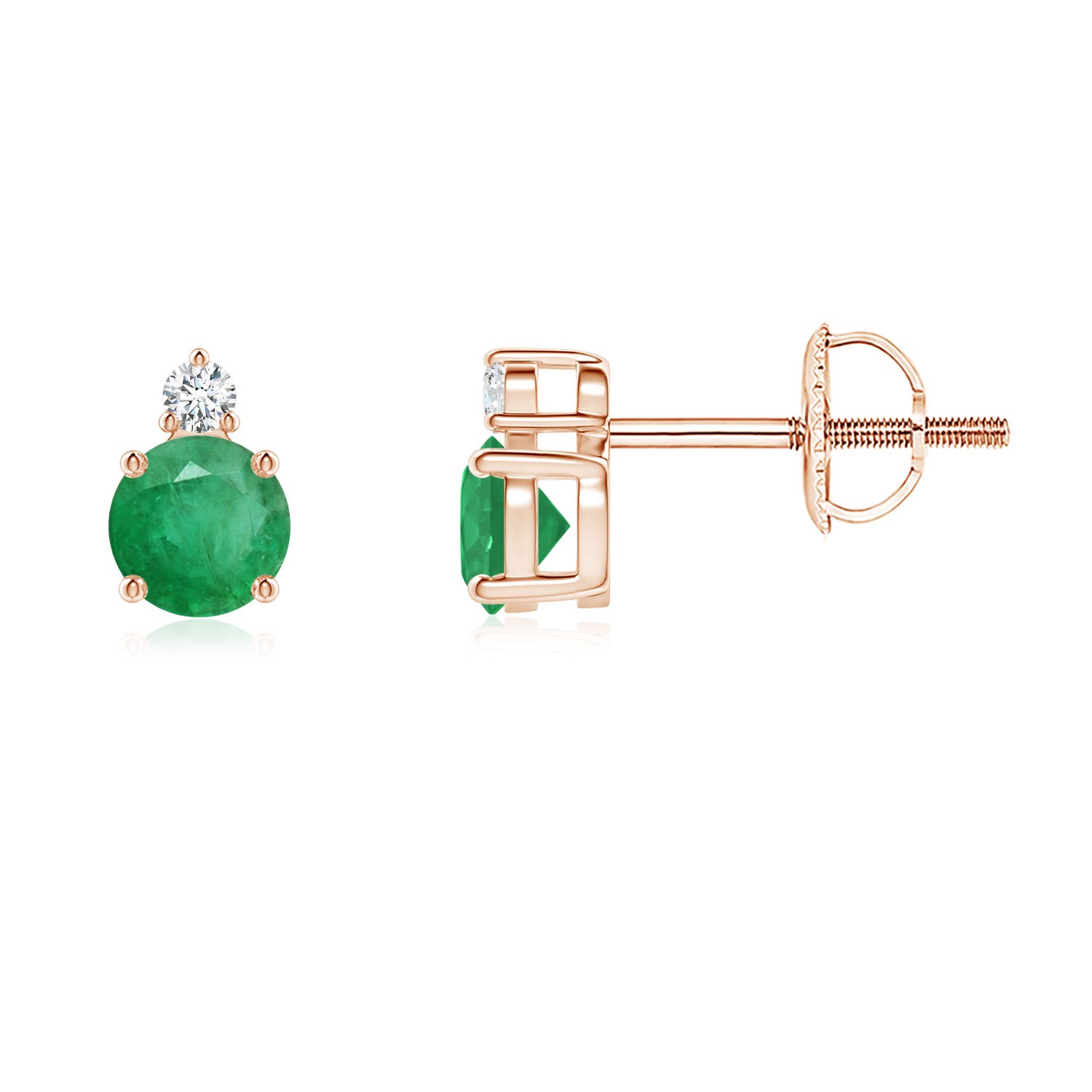 A - Emerald / 0.53 CT / 14 KT Rose Gold