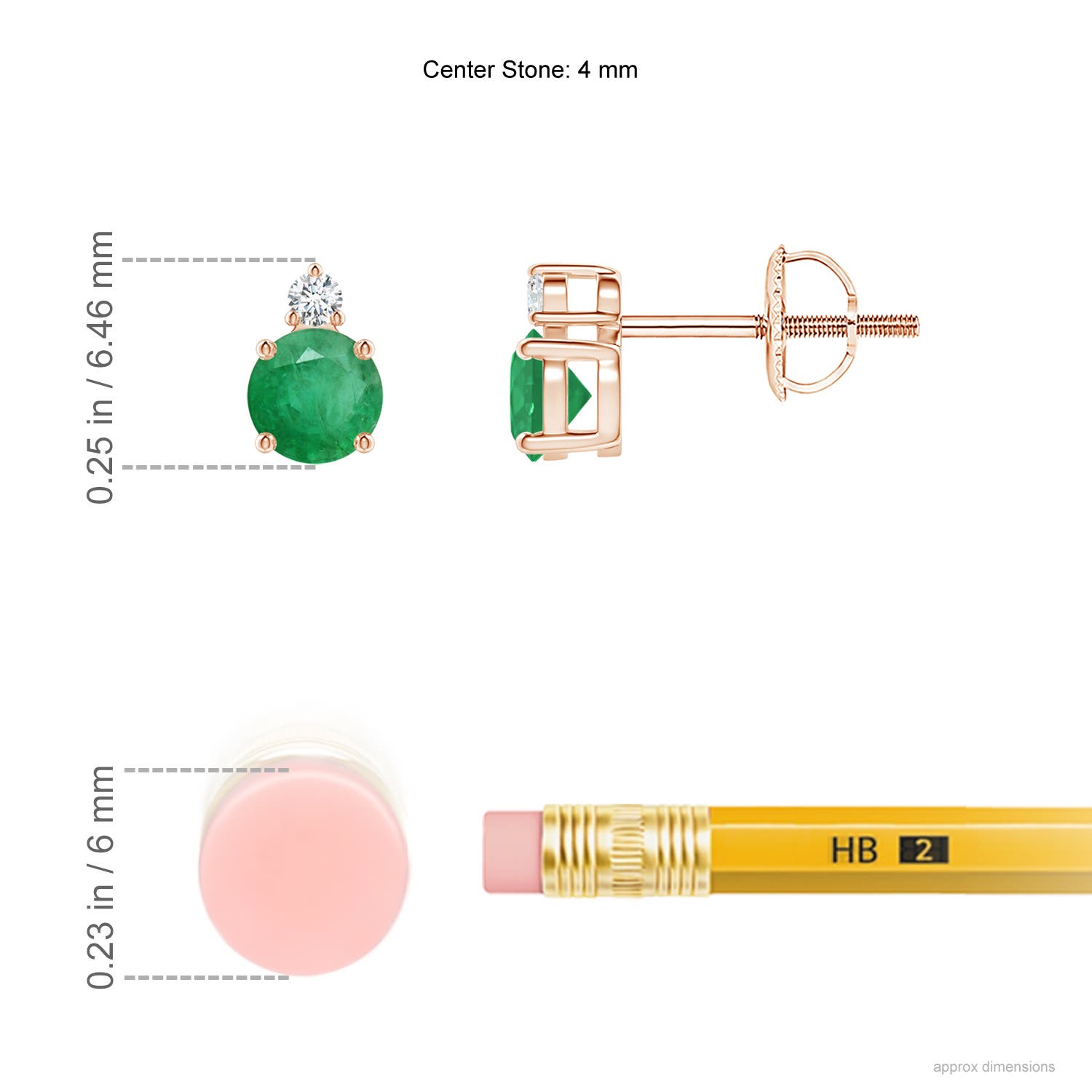 A - Emerald / 0.53 CT / 14 KT Rose Gold