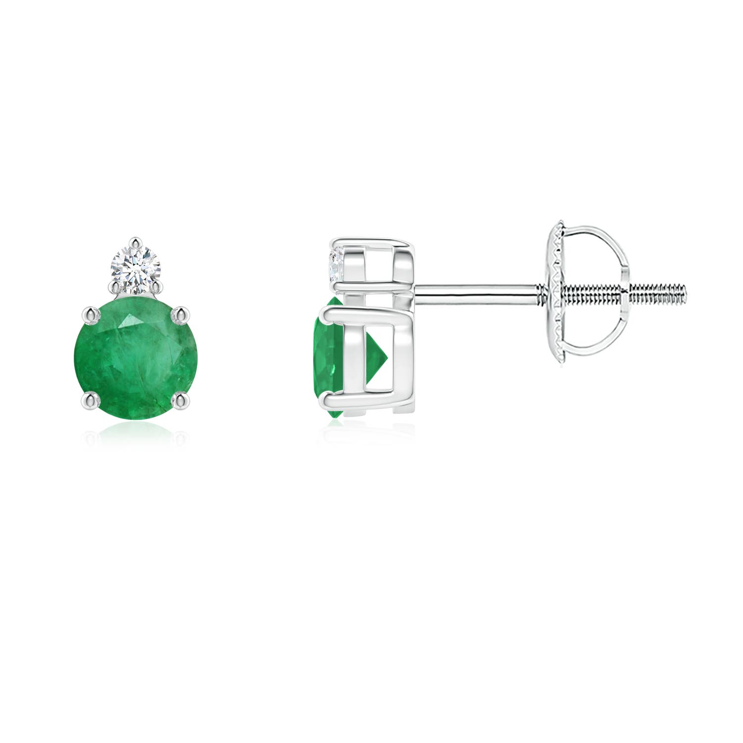 A - Emerald / 0.53 CT / 14 KT White Gold