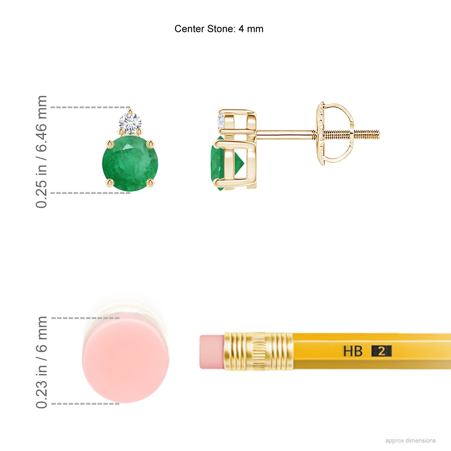 A - Emerald / 0.53 CT / 14 KT Yellow Gold