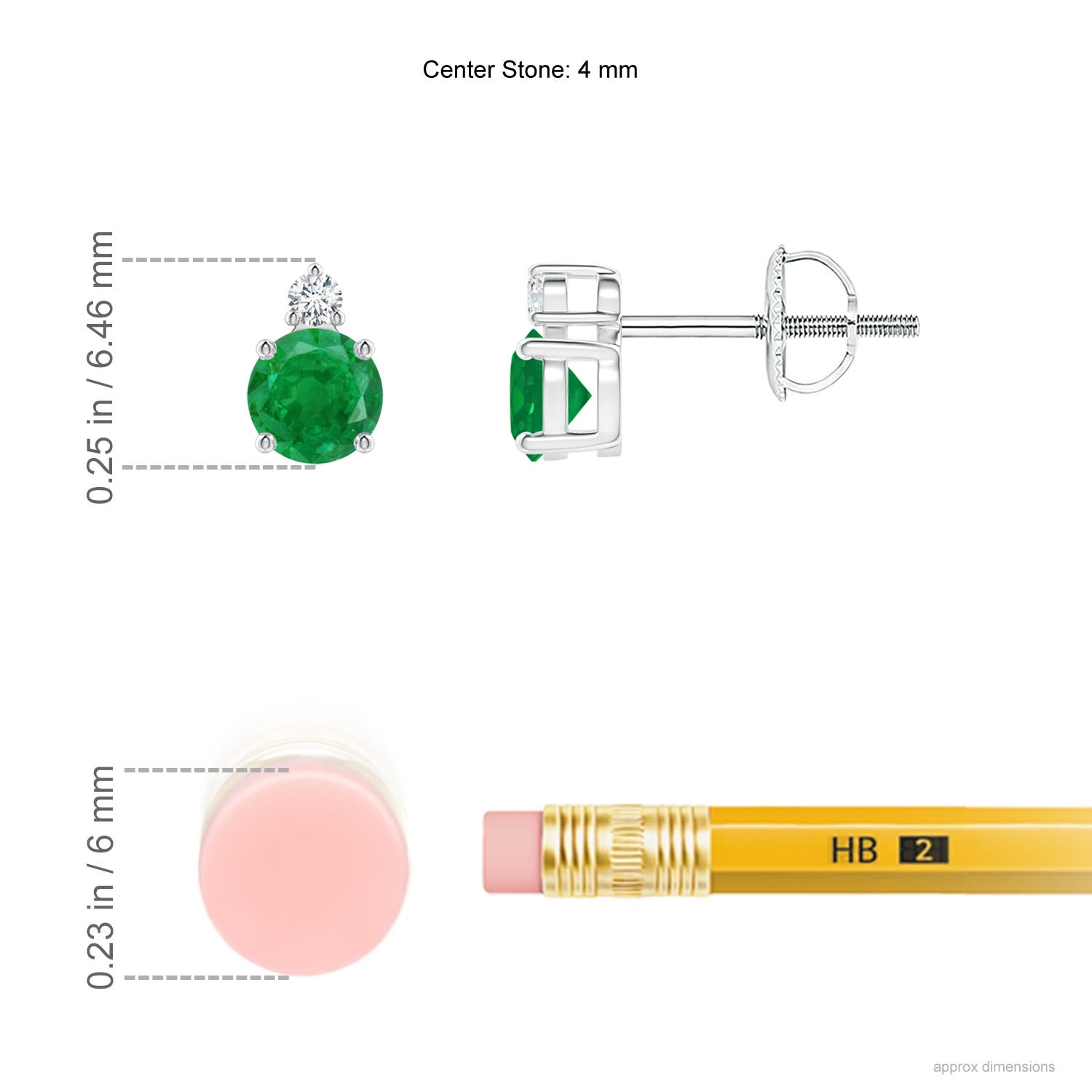 AA - Emerald / 0.53 CT / 14 KT White Gold