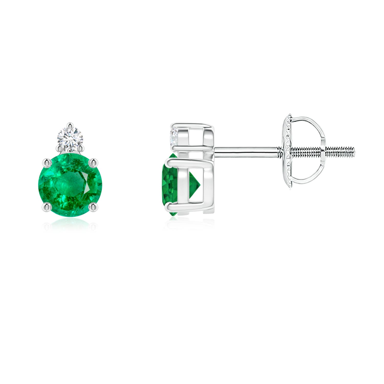 AAA - Emerald / 0.53 CT / 14 KT White Gold