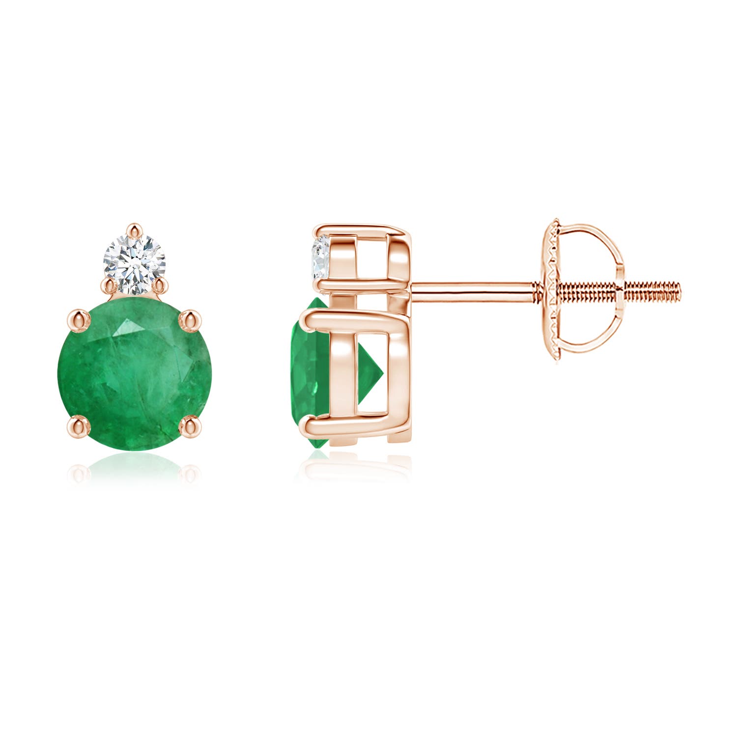 A - Emerald / 0.97 CT / 14 KT Rose Gold